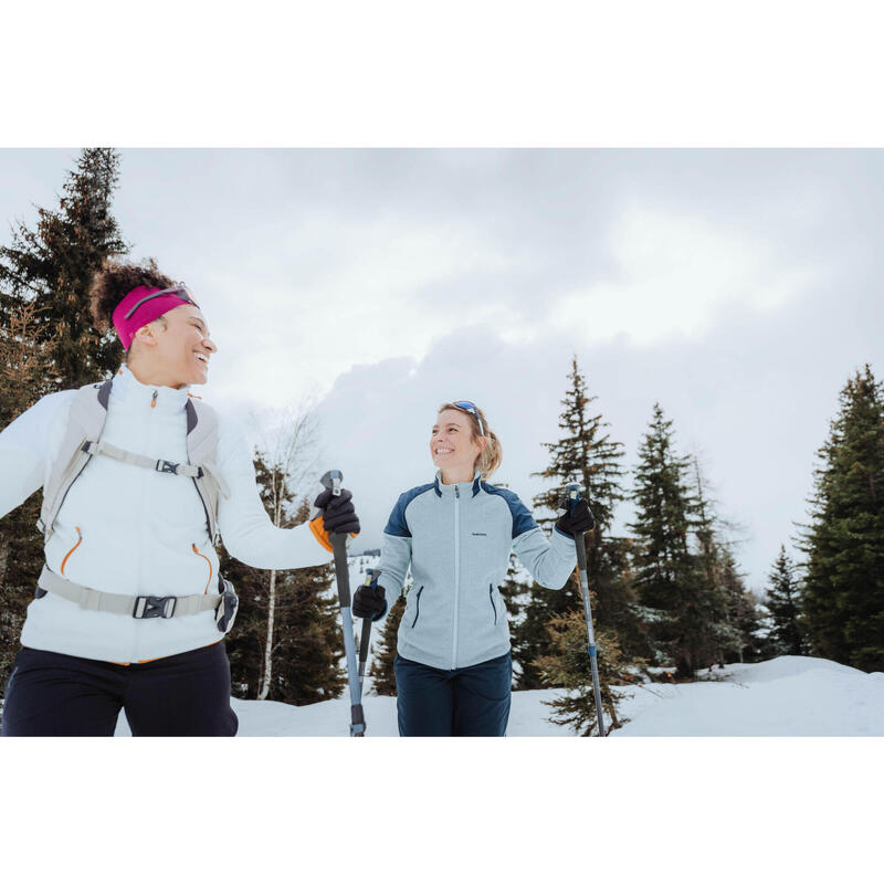 Polaire de randonnée chaude femme, MH500 Mountain blanc