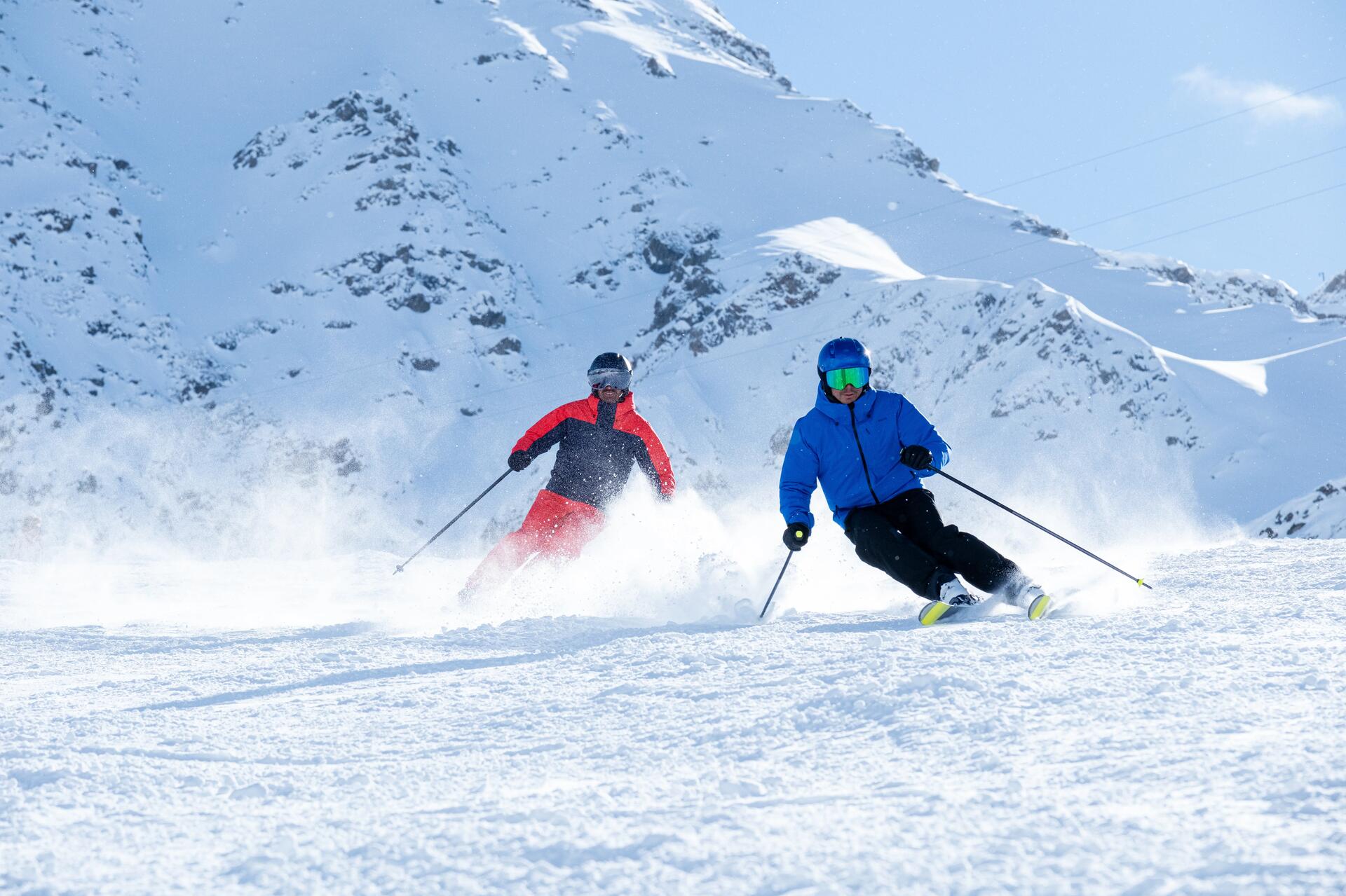 woman downhill skiing