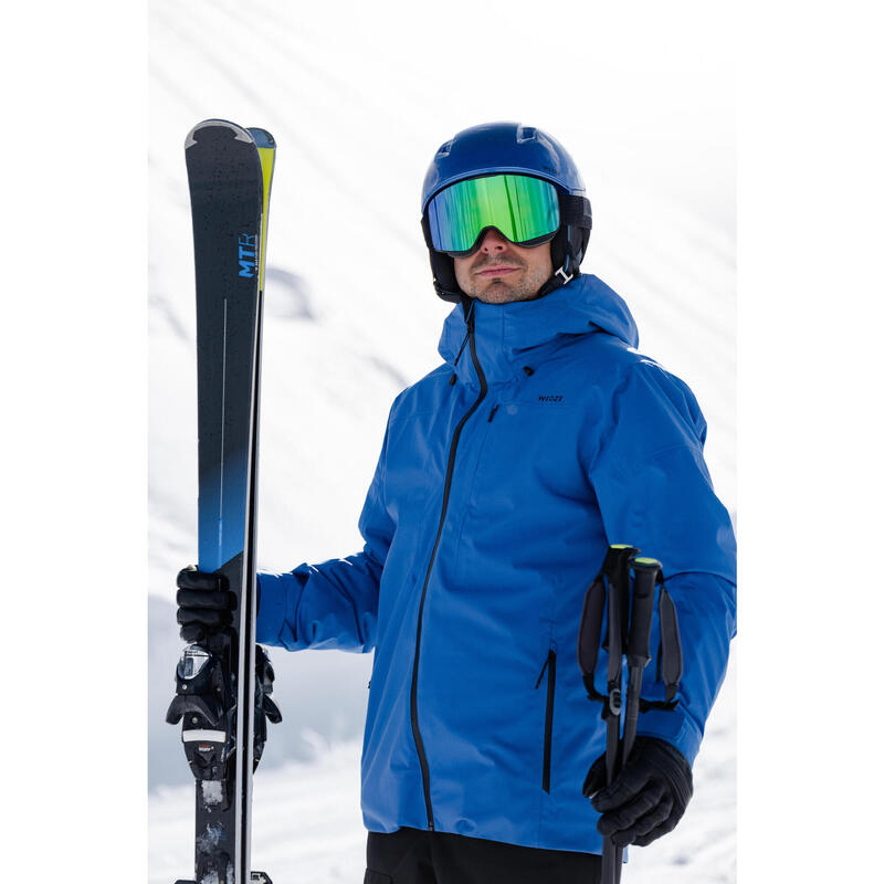 Geacă de schi și snowboard călduroasă și impermeabilă JKT 500 Albastru bărbați