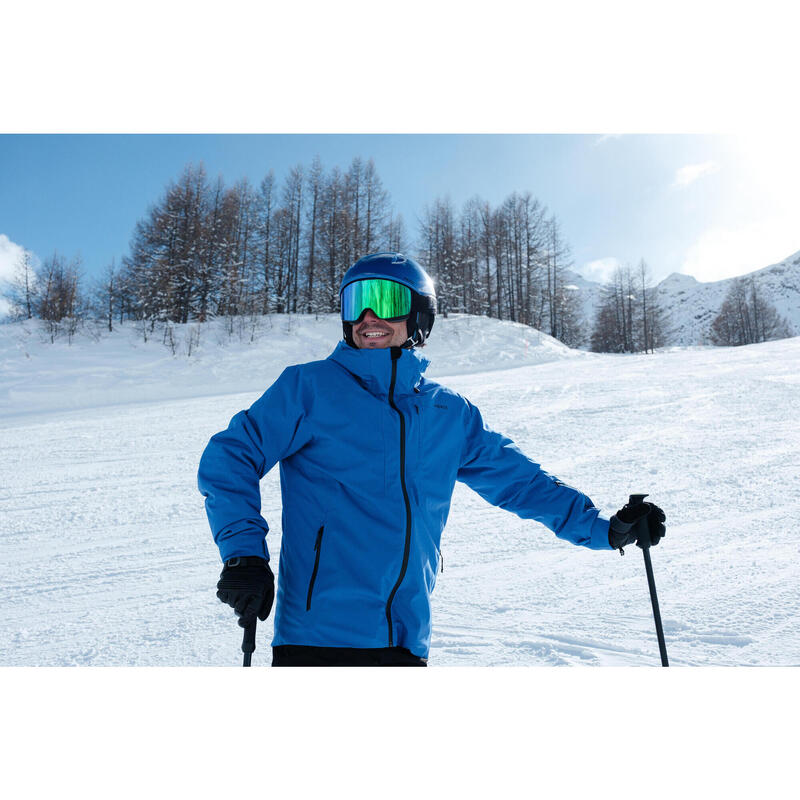 Geacă de schi și snowboard călduroasă și impermeabilă JKT 500 Albastru bărbați