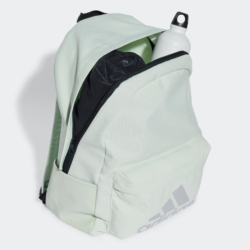 Sac à dos 3 poches, Classic Badge of Sport vert et argent