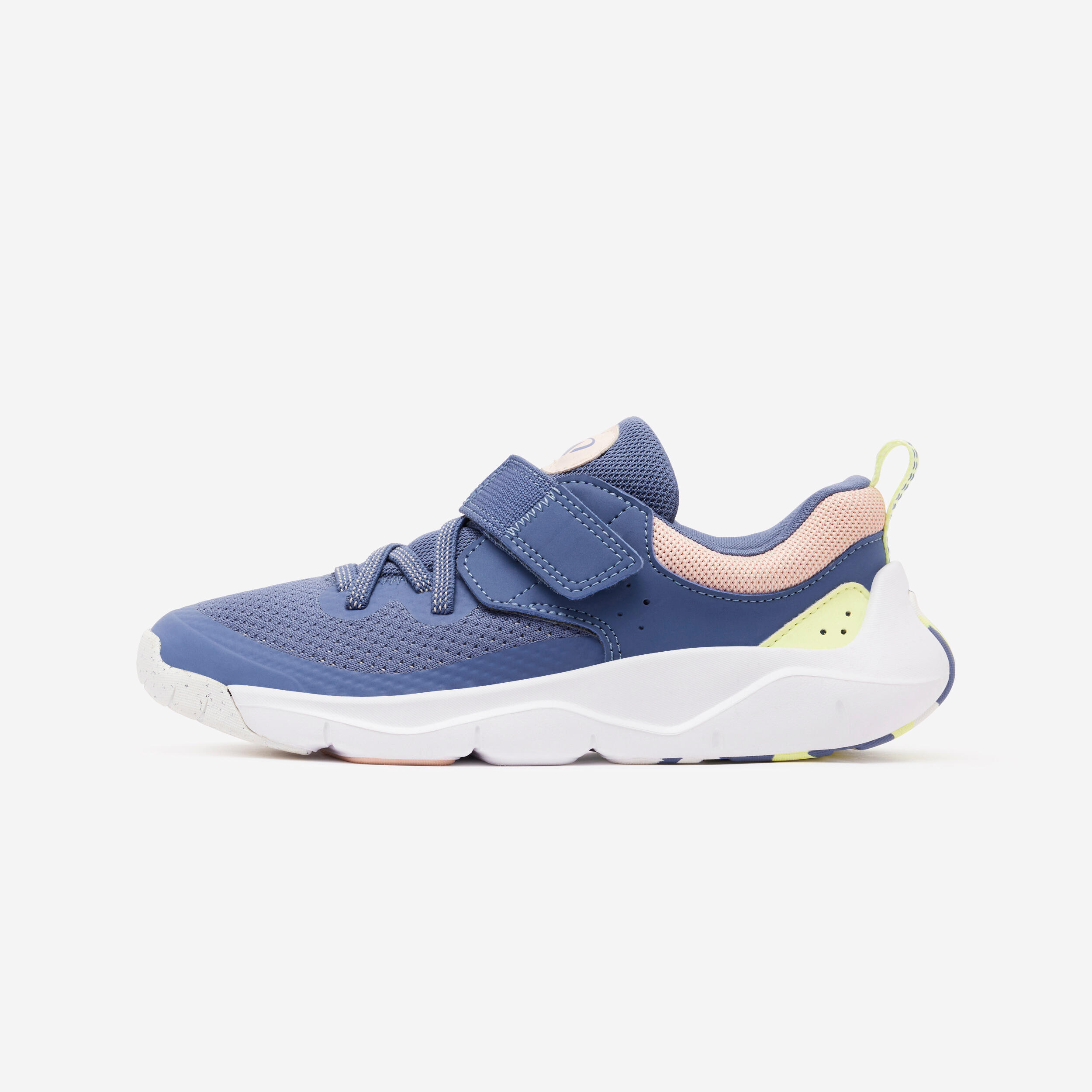 Decathlon - Chaussures Enfant À Scratch Et Lacet Élastique Bleues Comètes - Playful Fast - Baskets - Education Sportive Enfant - Bleu-jaune-rose - 29