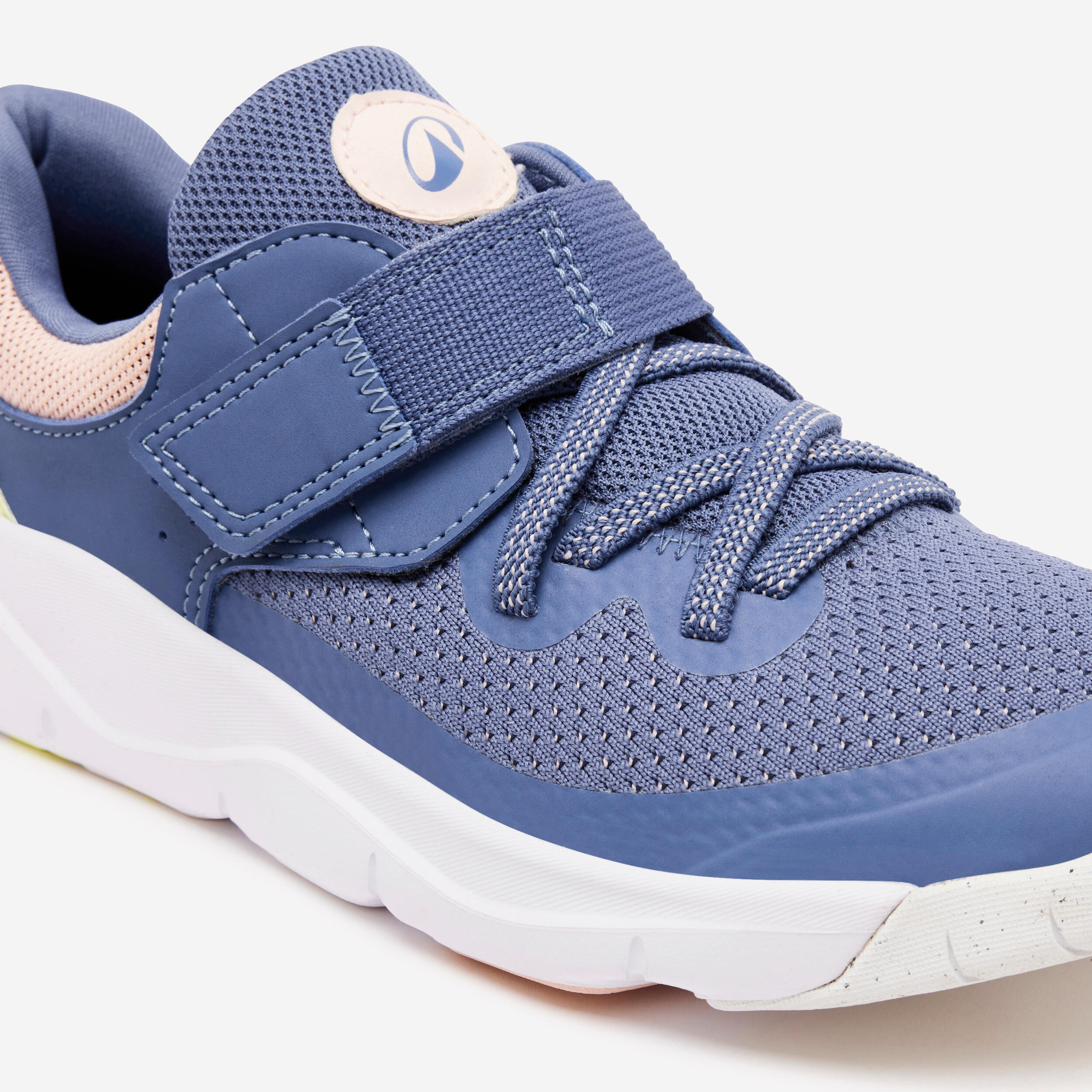 Kids' Lightweight Rip-Tab and Elasticated Laces Shoes Playful Fast - Blue/Pink 3/6