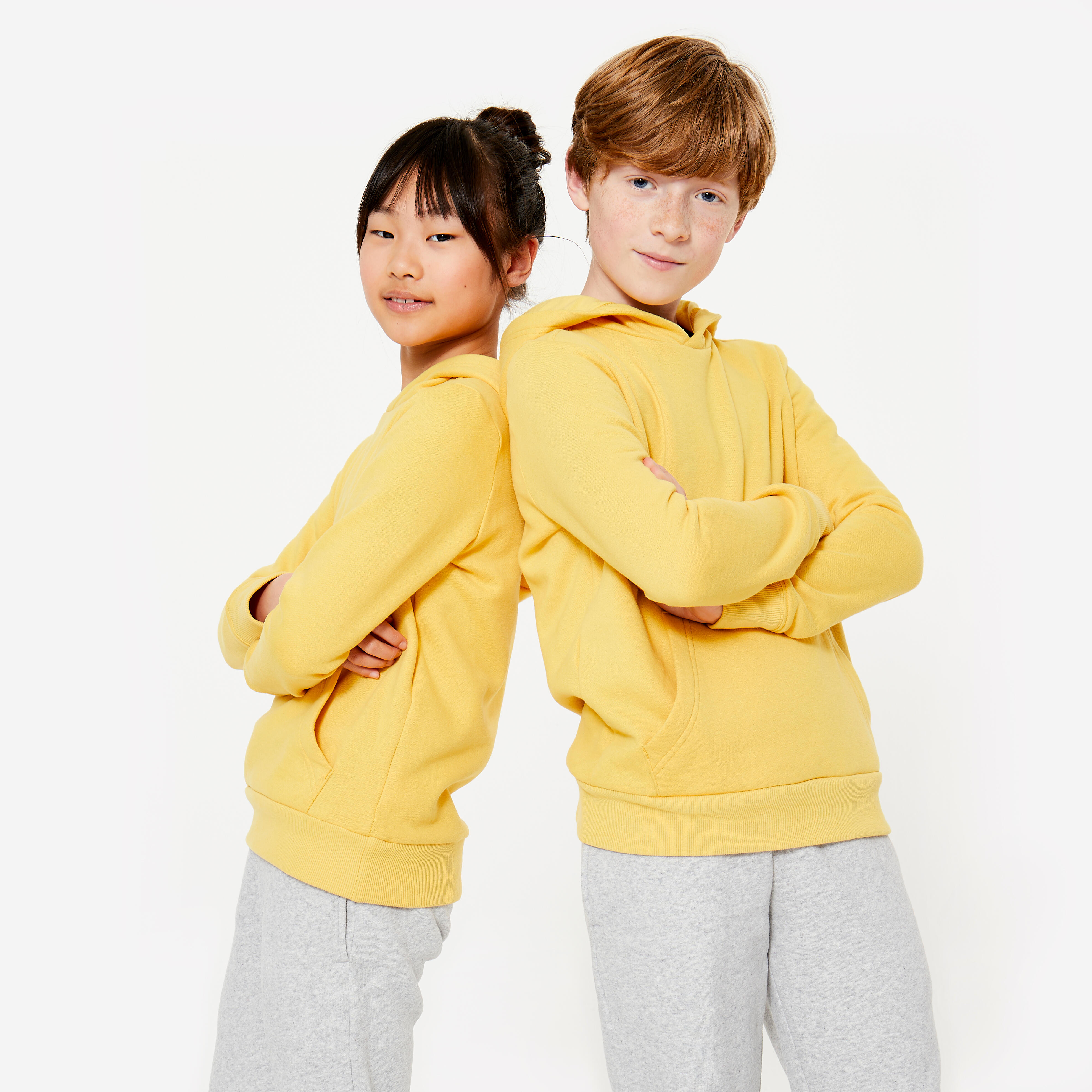 Domyos - Sweat À Capuche Coton Enfant - Moutarde - Sweat-shirt - Education Sportive Enfant - Jaune - 8 À 10 Ans - Decathlon