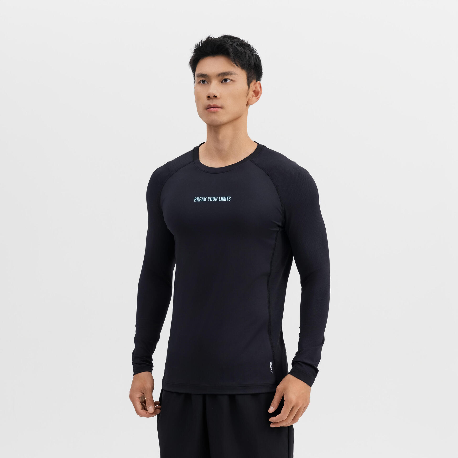 Men training long-sleeved t-shirt-smoked black