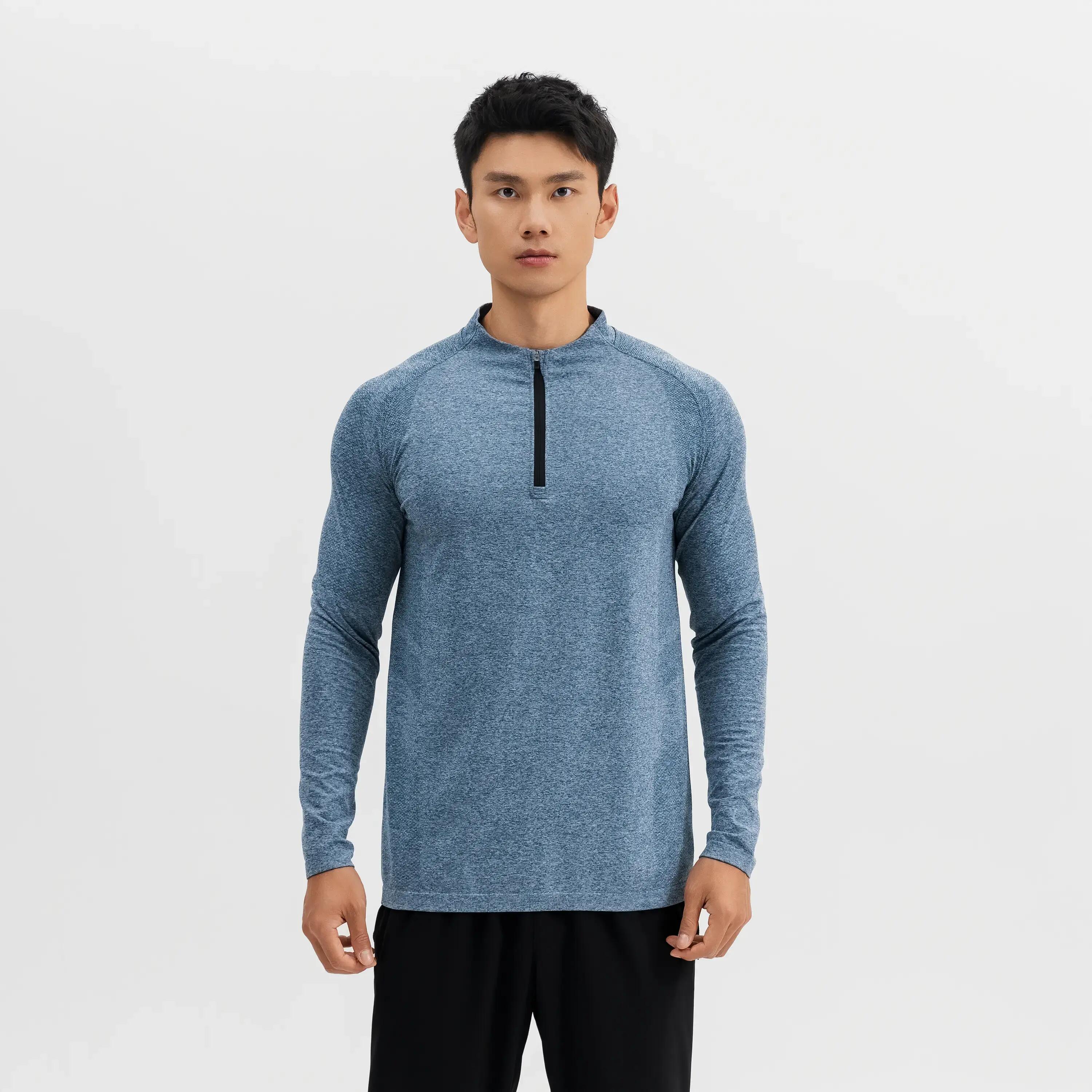 Men cardio half-zip long-sleeved t-shirt 900-petrol blue -  1