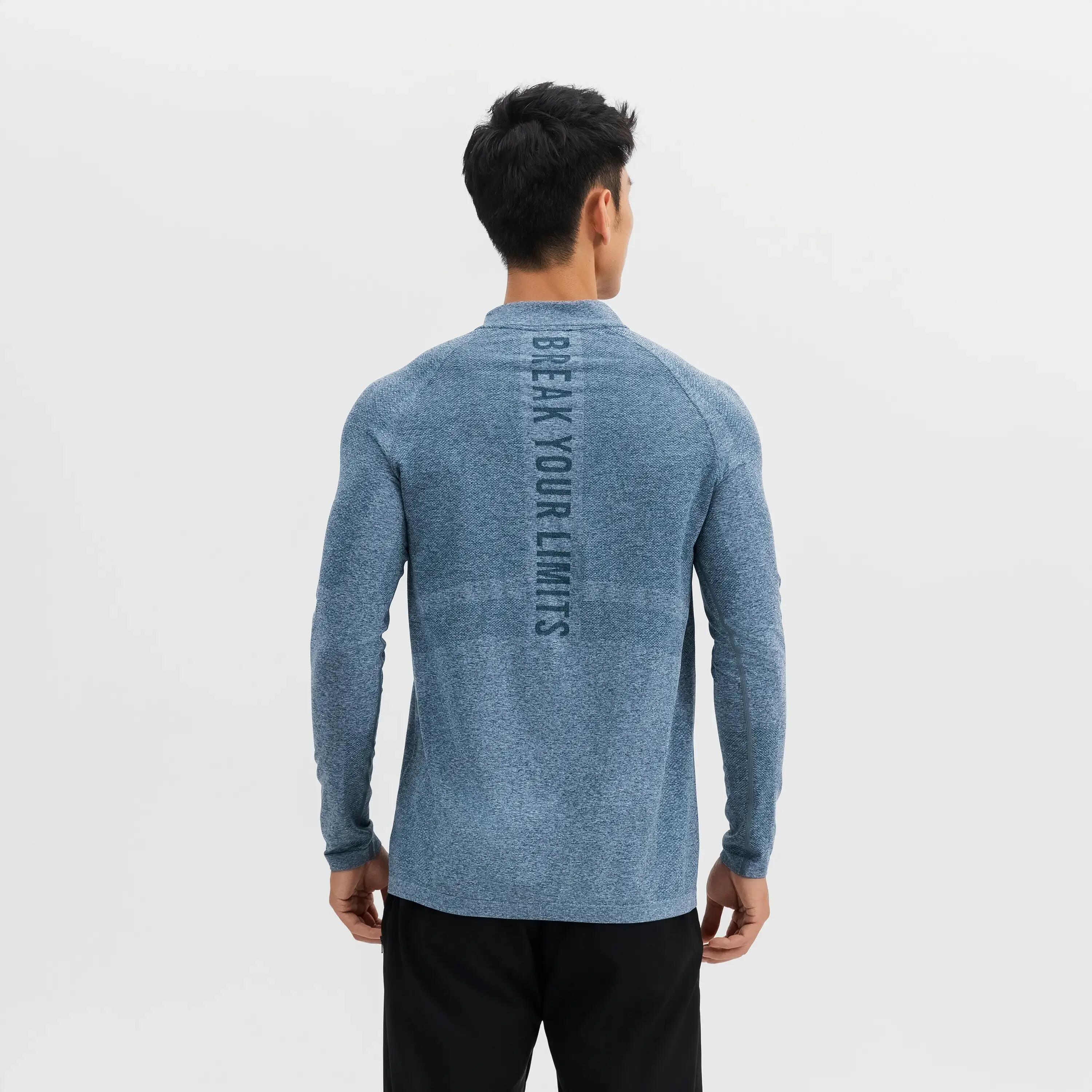 Men cardio half-zip long-sleeved t-shirt 900-petrol blue -  3