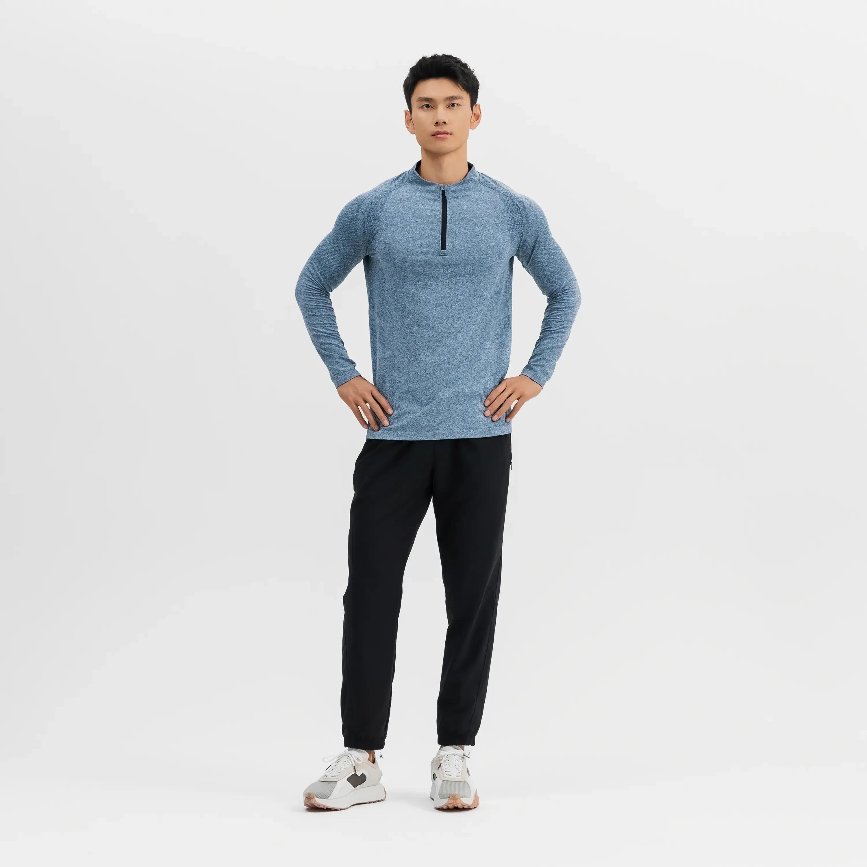 Men cardio half-zip long-sleeved t-shirt 900-petrol blue -  5