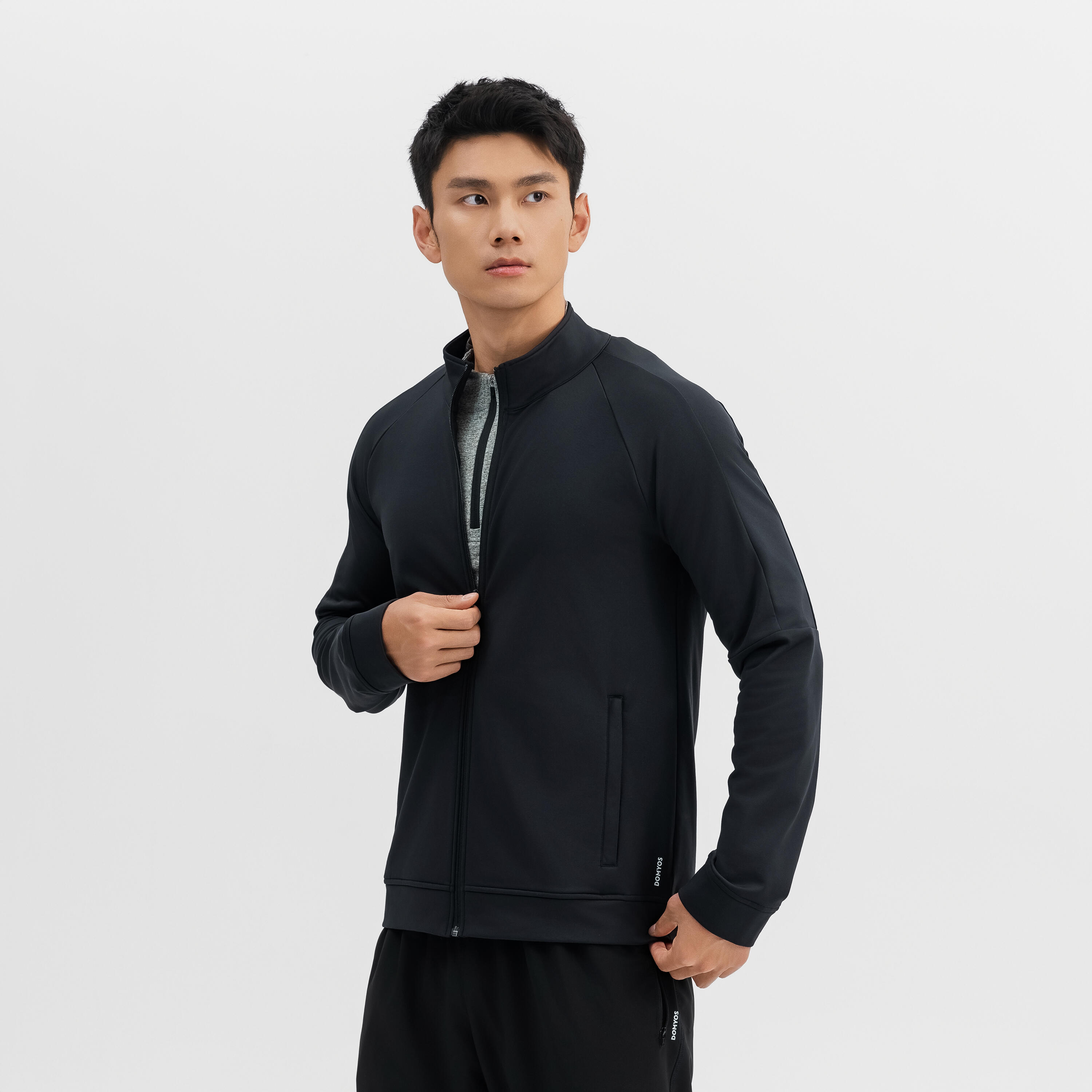 MEN TRAINING JACKET CREW NECK 100-smoked black
