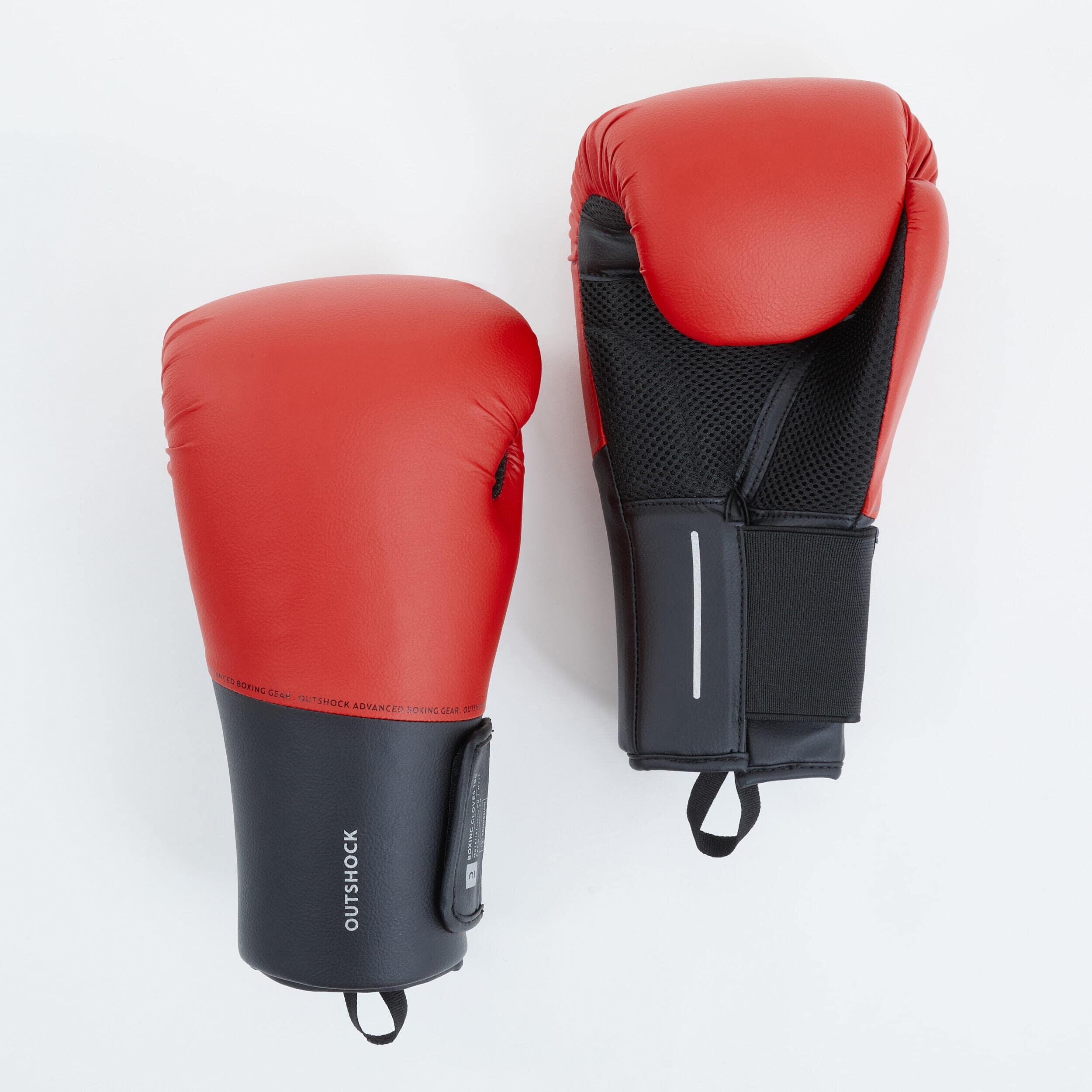 Adult Training Boxing Gloves Beginner - Red/Black