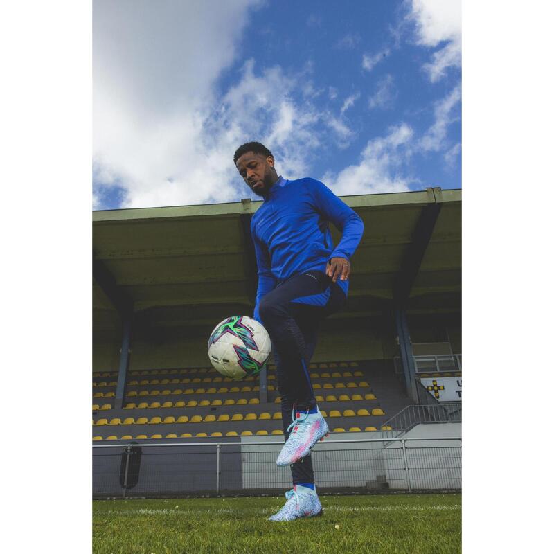 Bluză cu fermoar scurt Fotbal CLR Albastru Adulți 