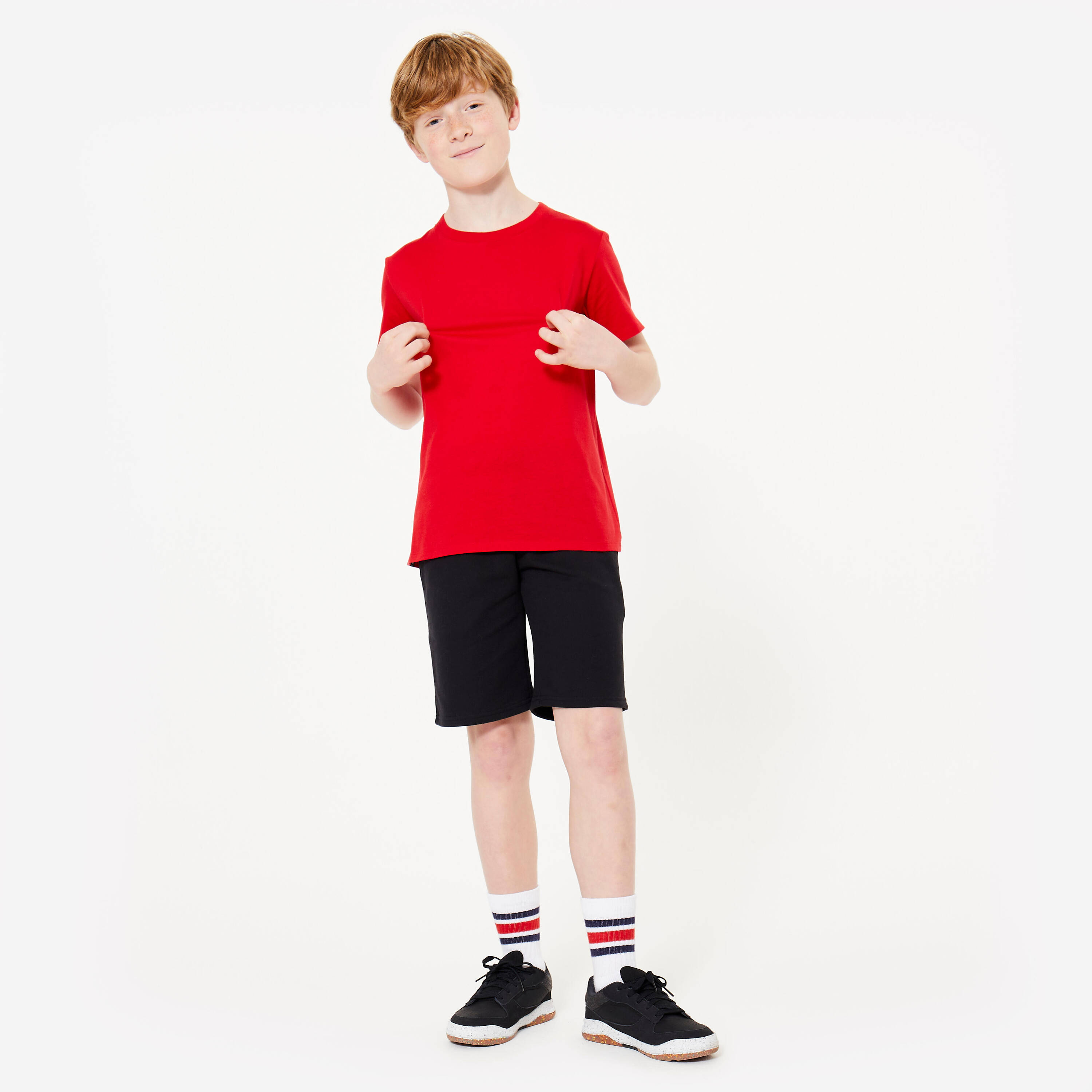 Kid's Unisex Multisport Cotton Shorts 500 - Black -  3