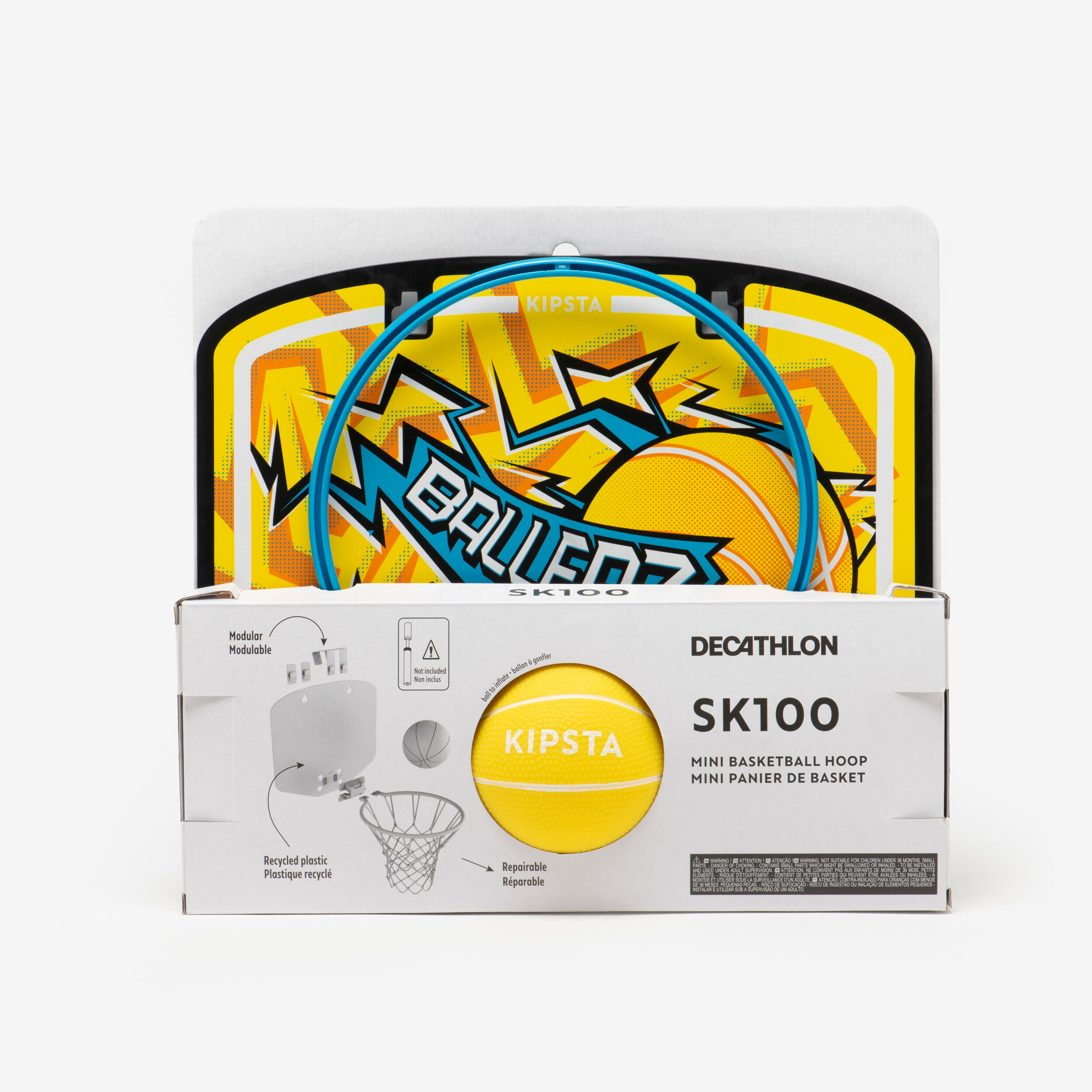 Mini Basketball Hoop SK100 - Yellow/Blue