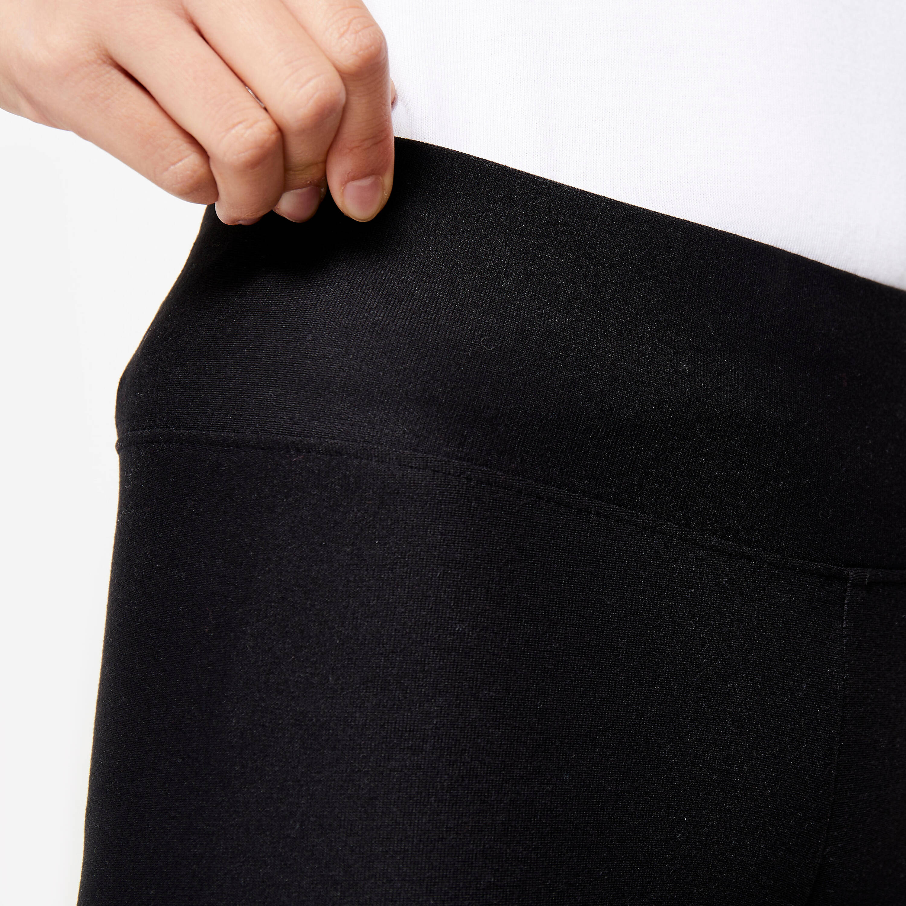 Breathable High Waist Girls Leggings 500 - Smoked Black -  3