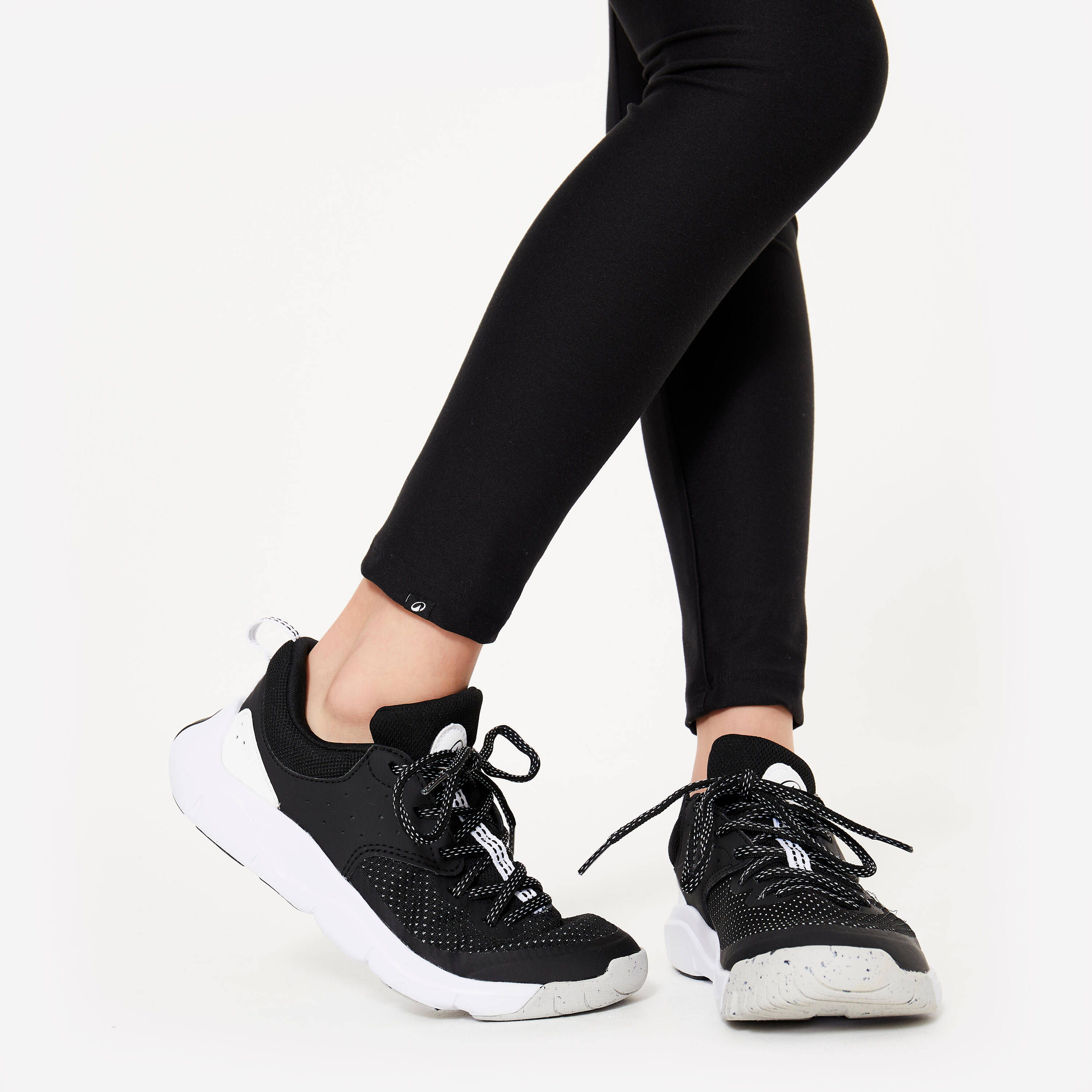 Breathable High Waist Girls Leggings 500 - Smoked Black -  5