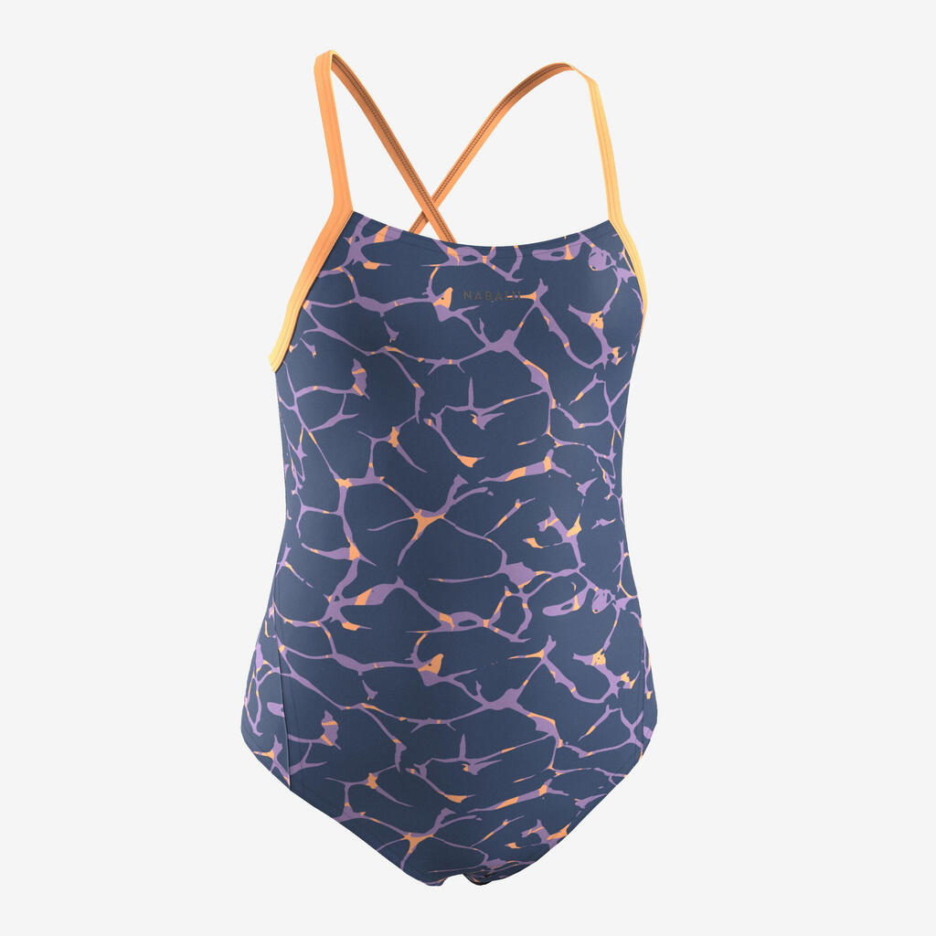 Maillot De Bain De Natation Une Pièce Fille Lexa Lines Bleu