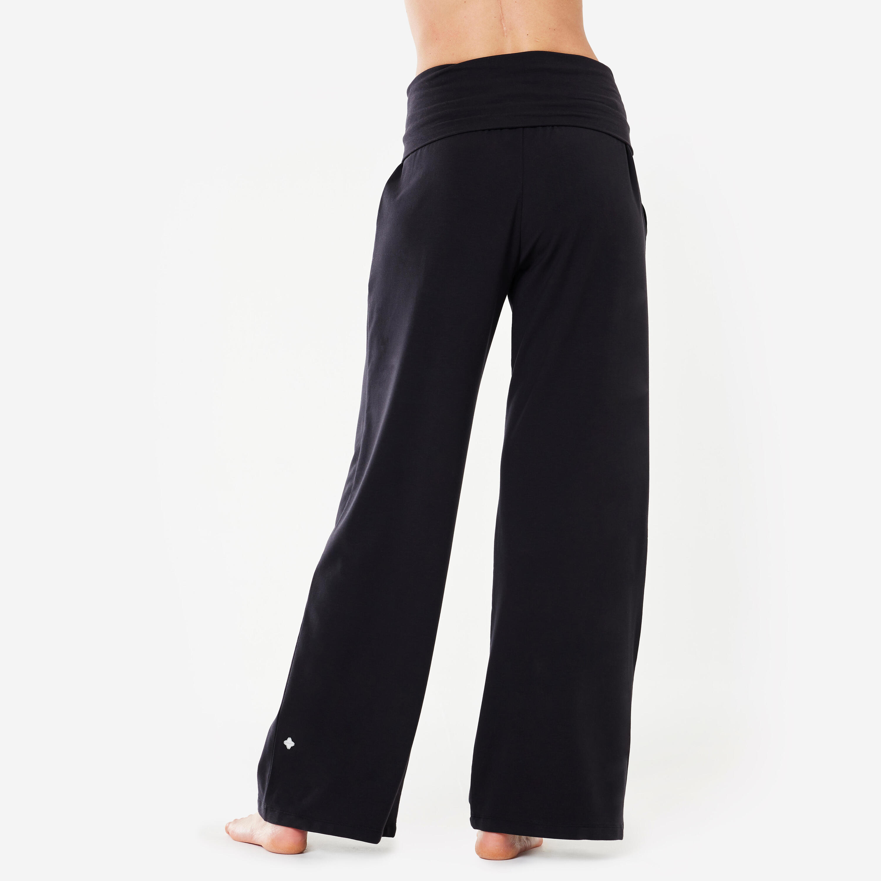 Pantalón Yoga Mujer Negro Ancho Ultrasuave 4/8