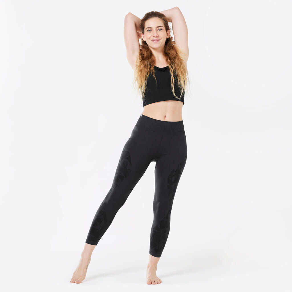 LEGGING 7/8 YOGA DYN  SANS COUTURE NOIR