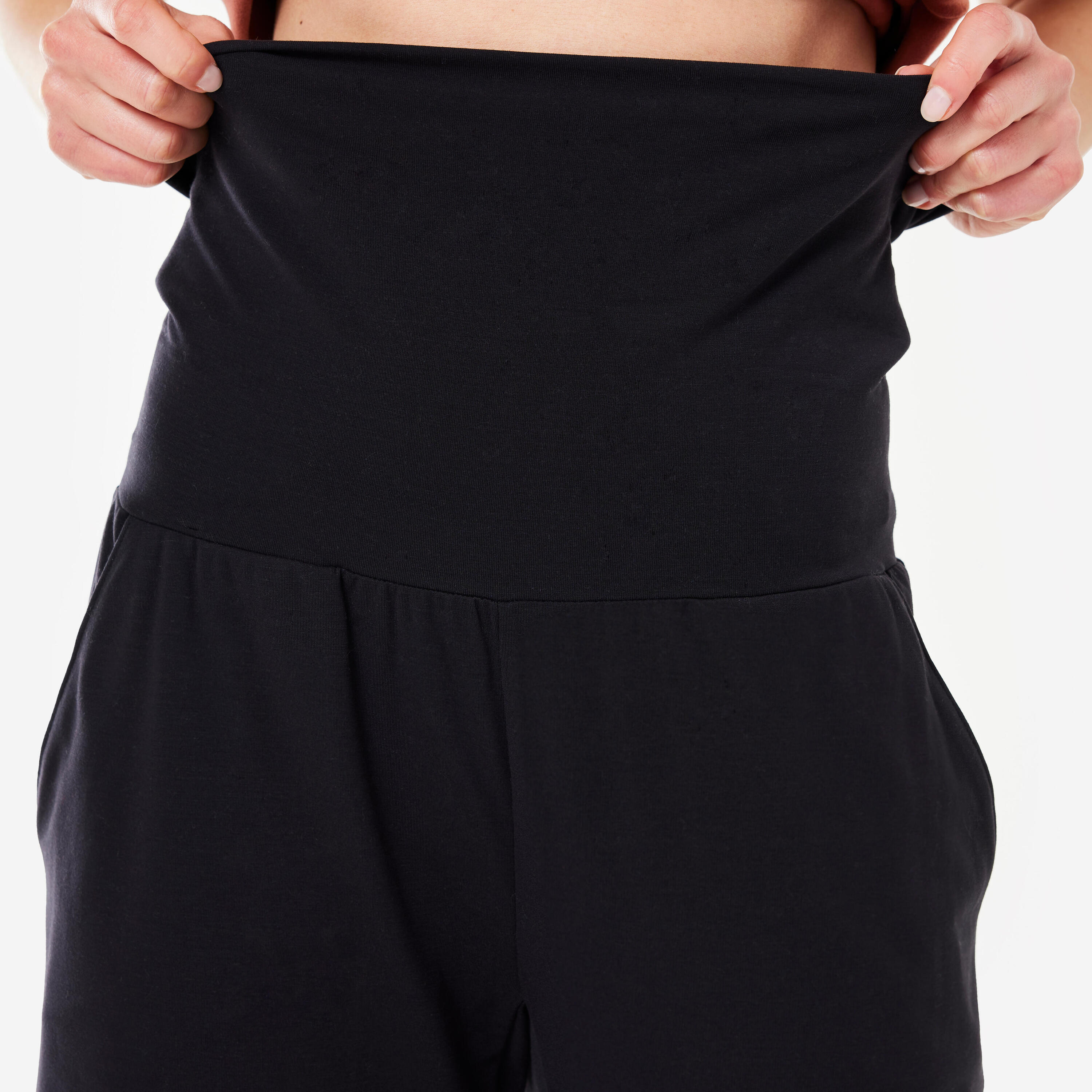 Pantalón Yoga Mujer Negro Ancho Ultrasuave 6/8