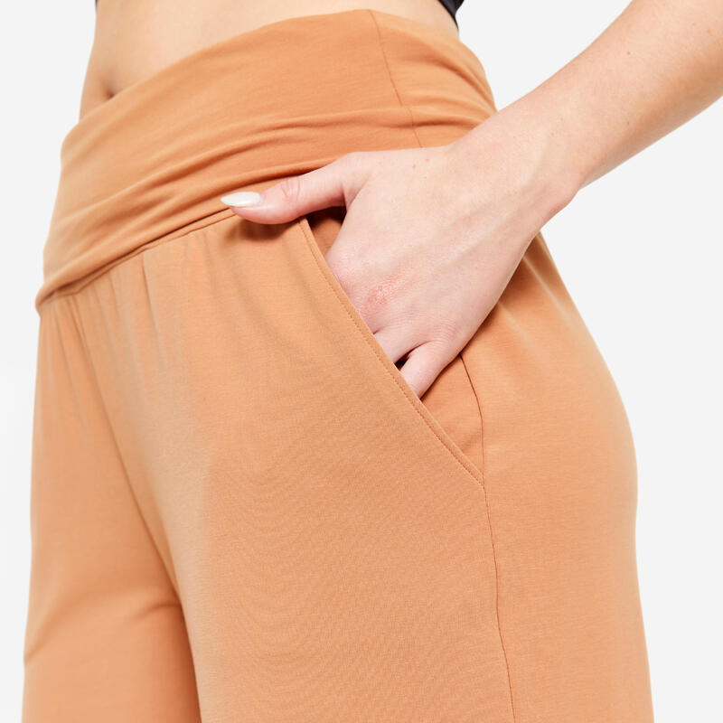 BROEK VOOR ZACHTE YOGA COCOON KOFFIE