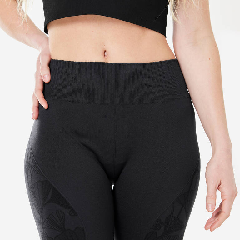 7/8 Seamless Dynamic Yoga Leggings - Black