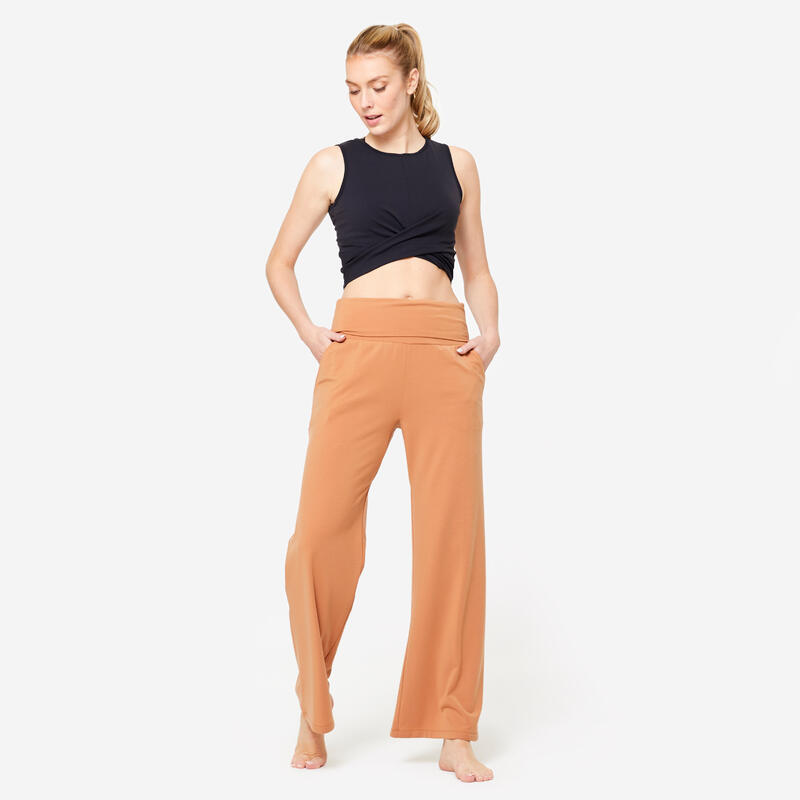 BROEK VOOR ZACHTE YOGA COCOON KOFFIE