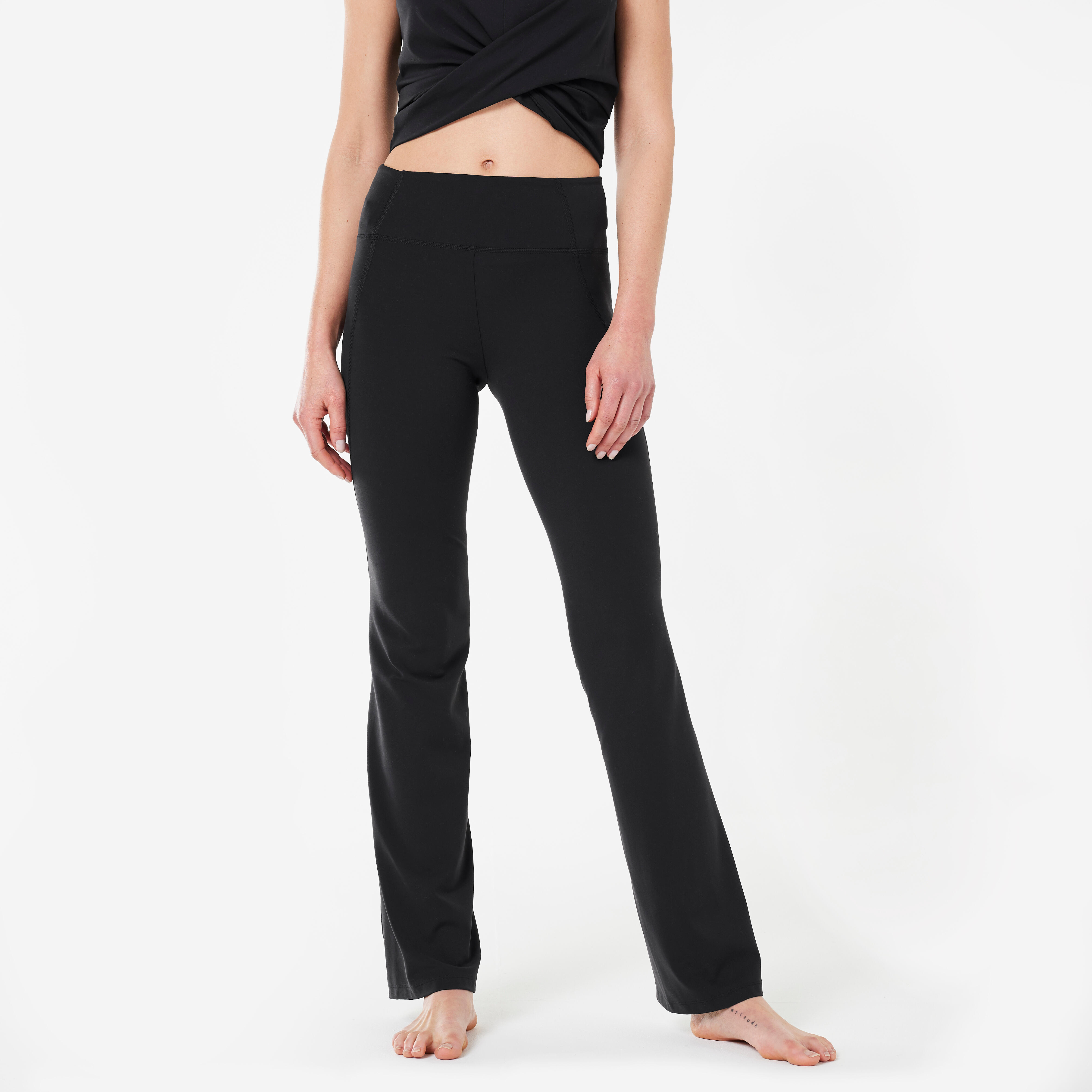 Pantalon flare premium YOGA Dinamică Negru
