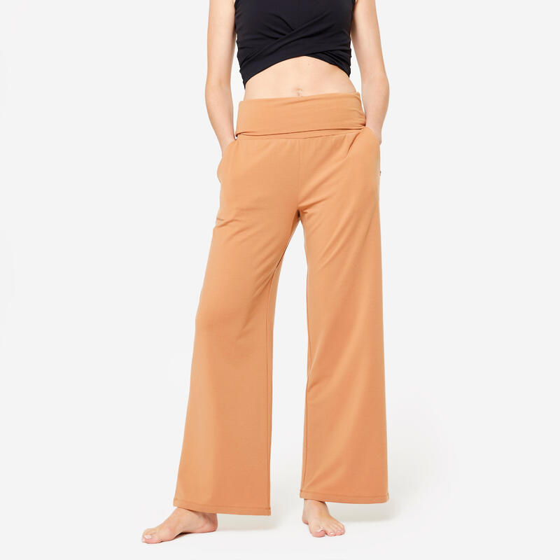 Pantalon Croială largă Yoga ușoară Damă 