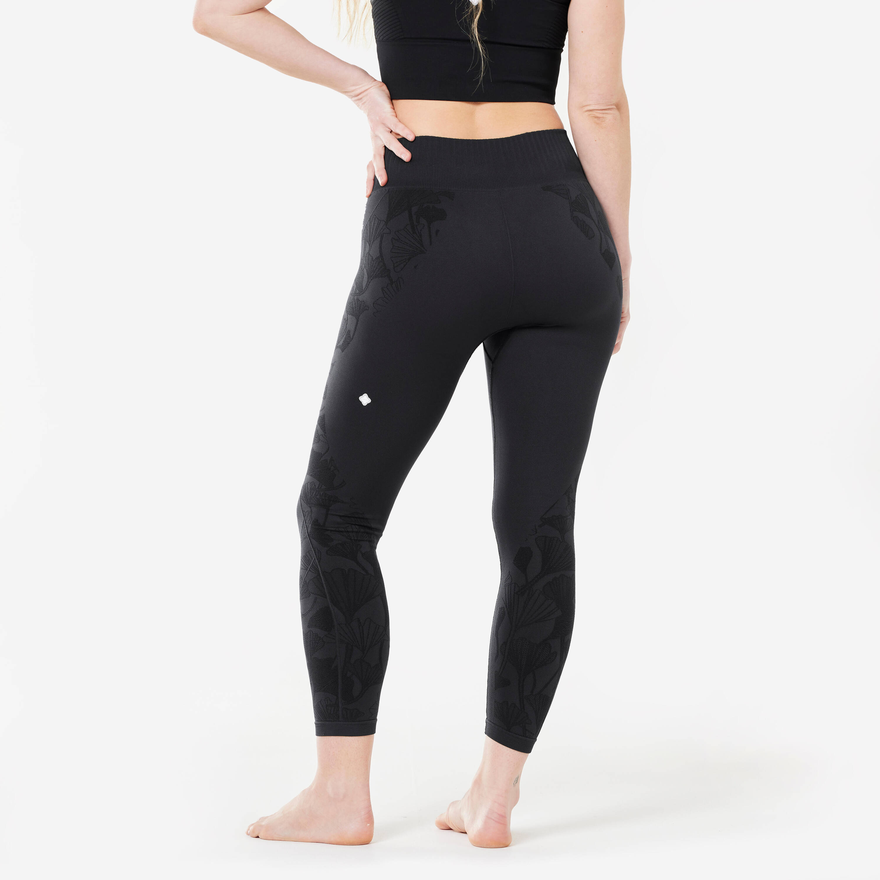 7/8 Seamless Dynamic Yoga Leggings - Black -  5