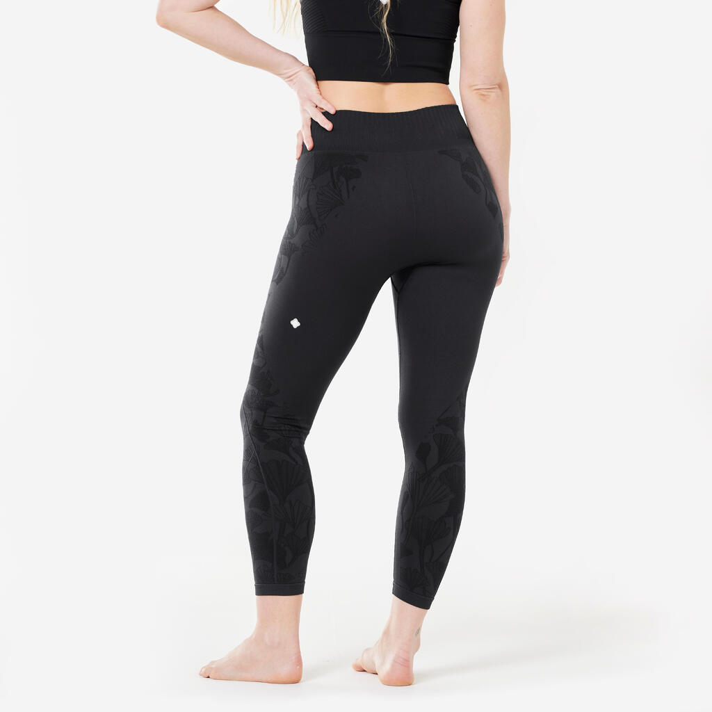 LEGGING 7/8 YOGA DYN  SANS COUTURE NOIR