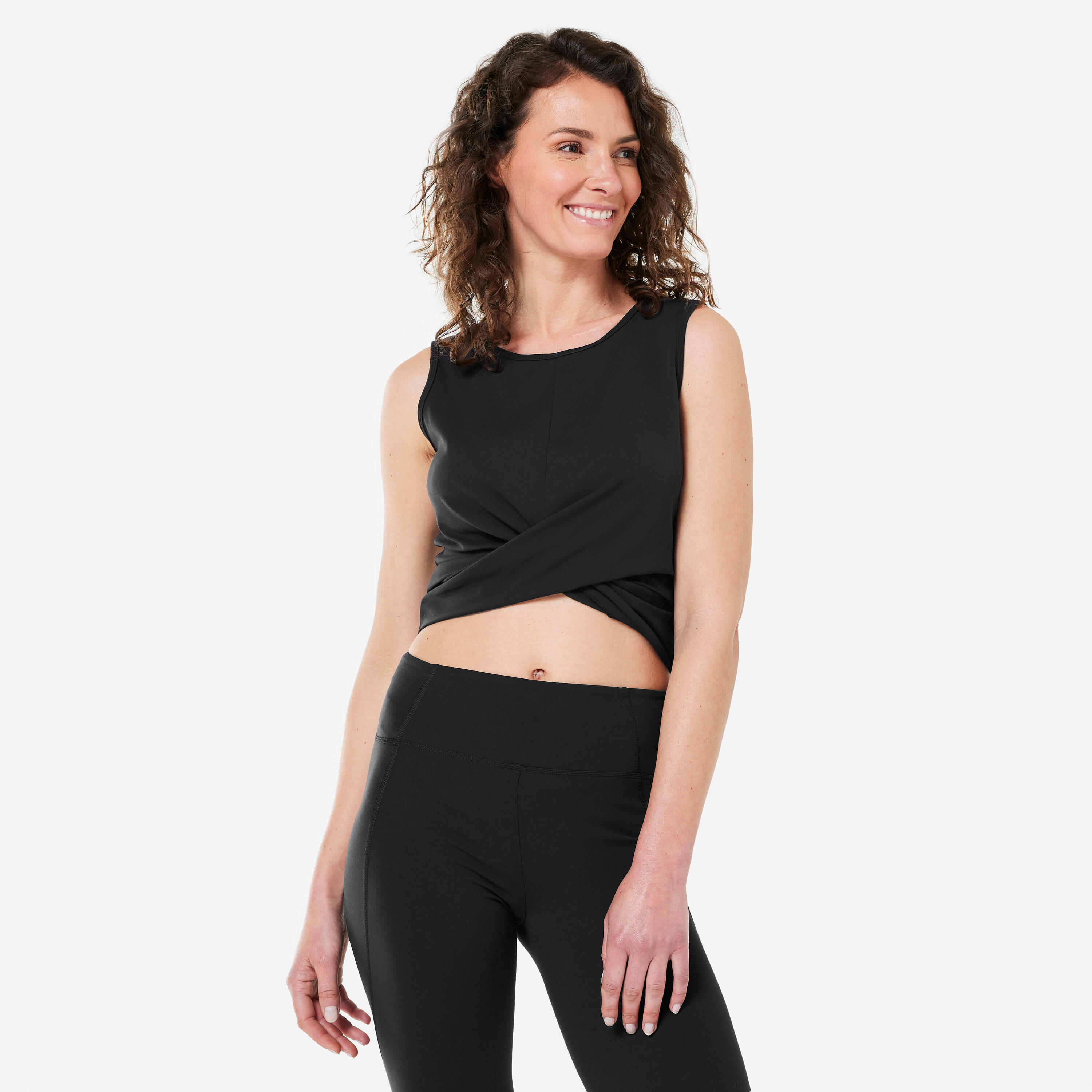KIMJALY Crop top voor yoga Premium zwart