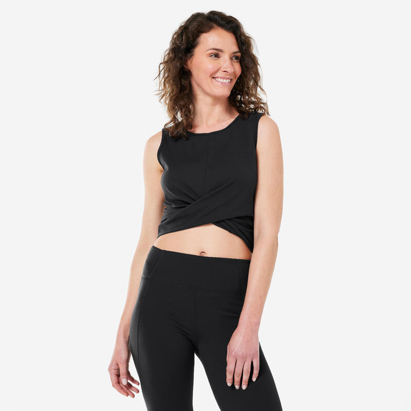 Crop Top Premium Pilates y  Yoga Negro