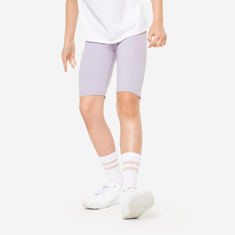Girls' Cotton Cycling Shorts - Purple