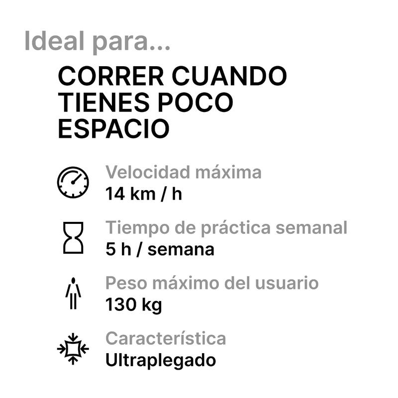 Cinta de correr plegable Run100e 14km/h 45×120cm