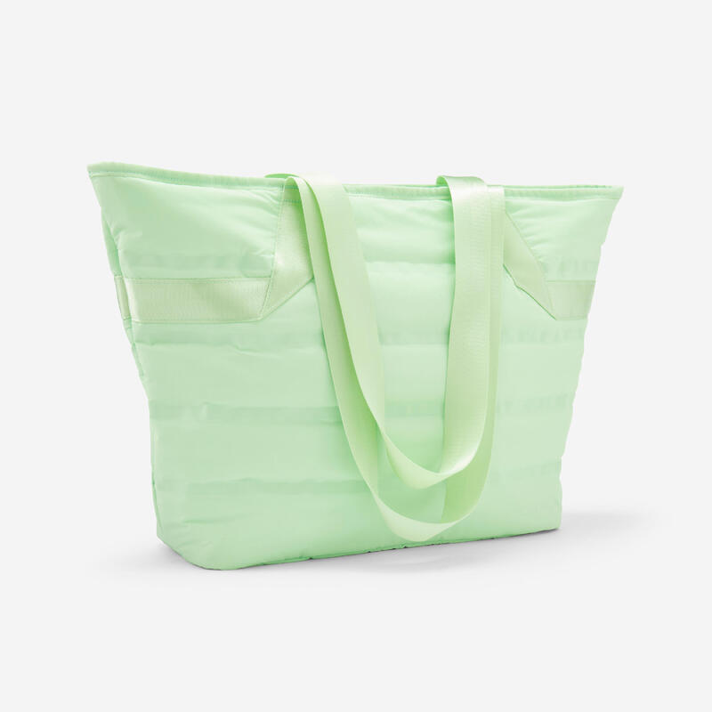 Sac de fitness training 25L femme - Sac cabas doudoune vert pâle