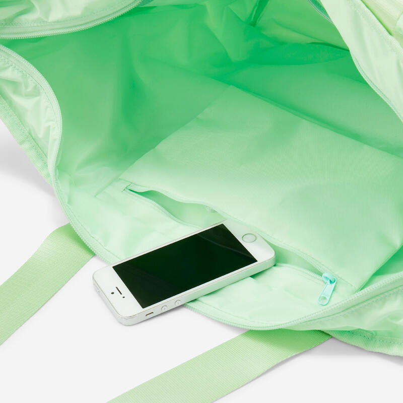 Sac de fitness training 25L femme - Sac cabas doudoune vert pâle