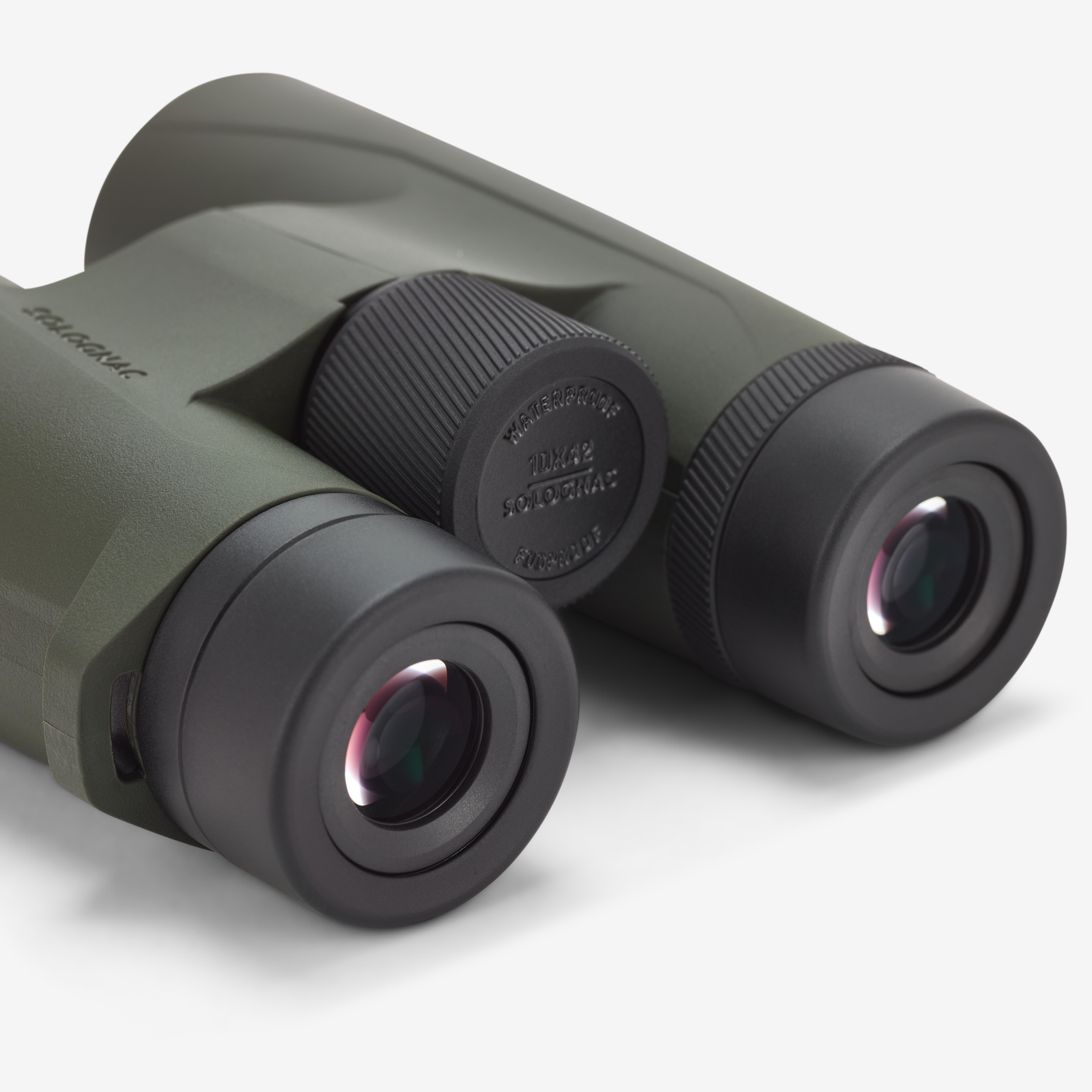 Waterproof Hunting Binoculars 10x42 - 500 Khaki - SOLOGNAC