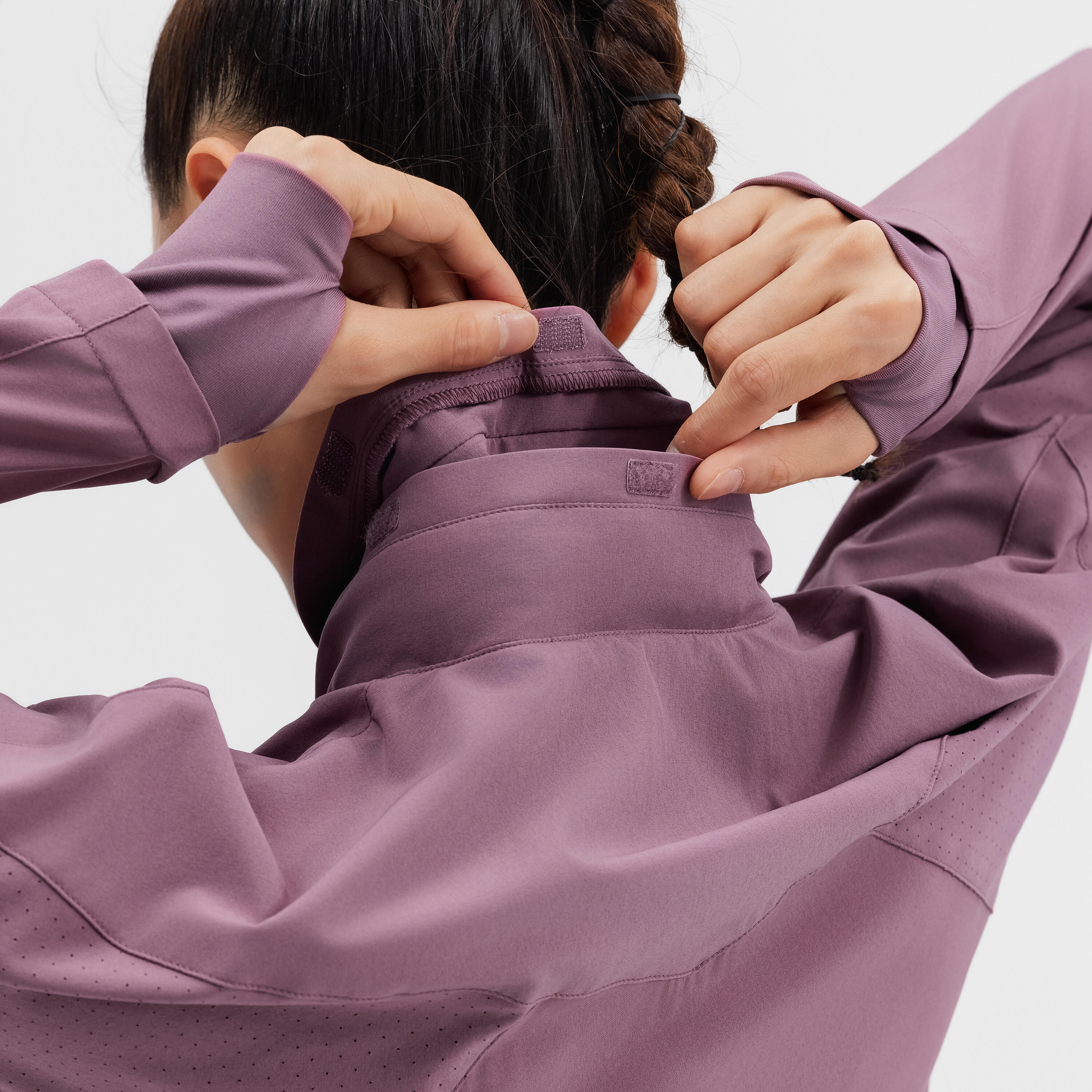 Women's Loose Hooded Fitness Sports Jacket - Old Purple
