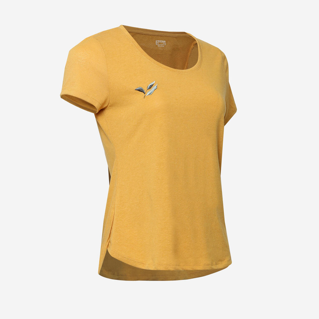 Women’s Hiking T-Shirt, NH500 - Yellow Ochre