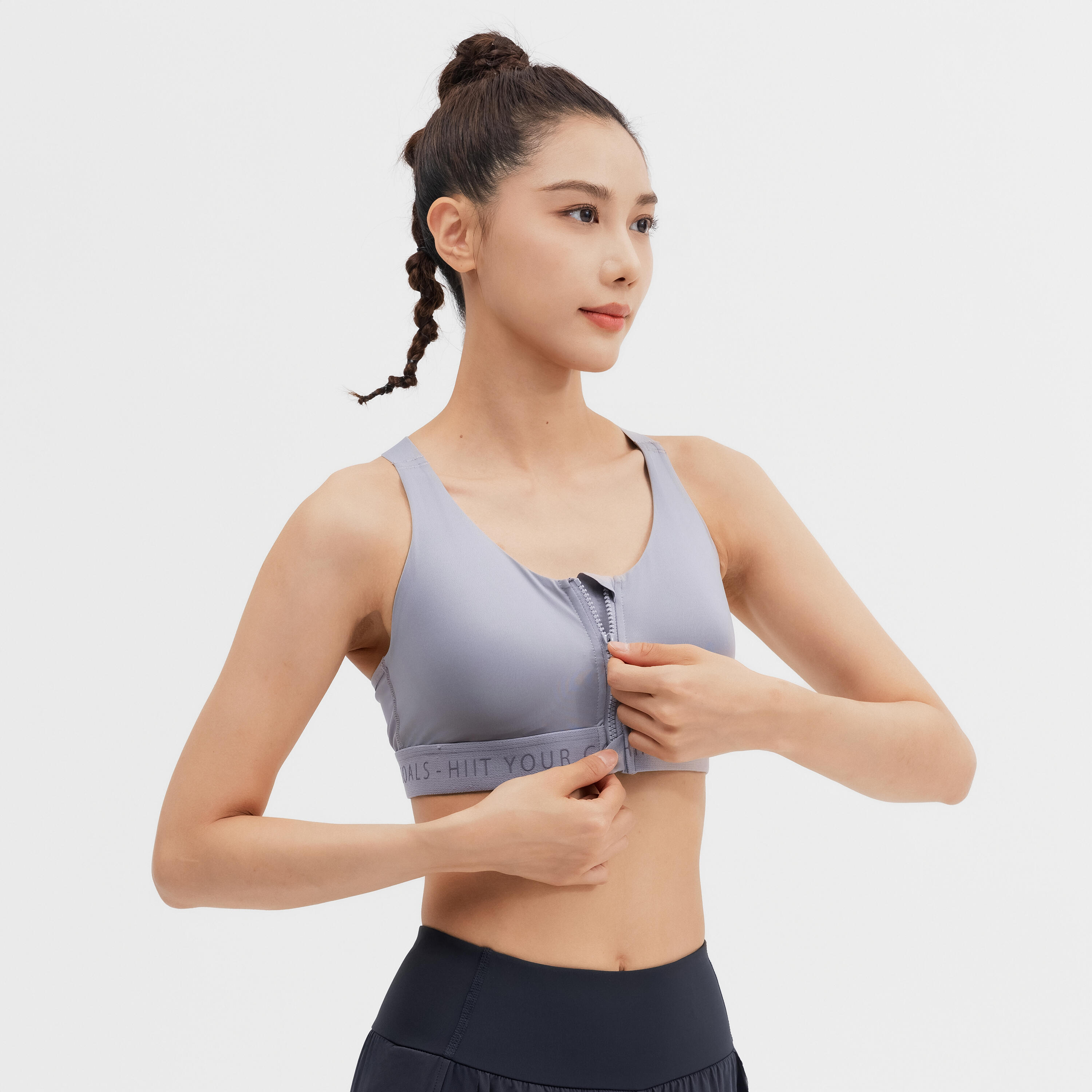 Women’s High-Support Zip-Up Sports Bra with Cups - DECATHLON