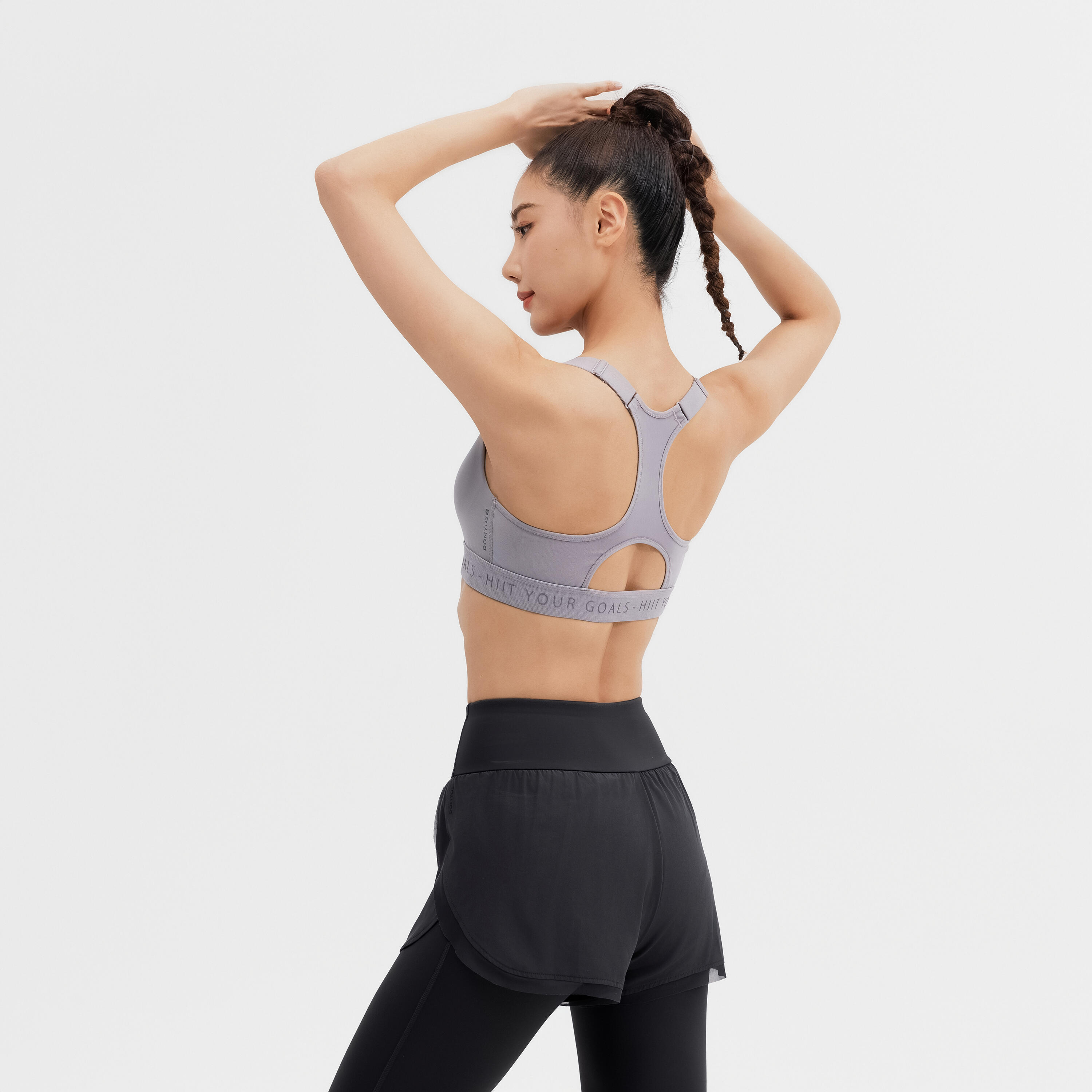 Women’s High-Support Zip-Up Sports Bra with Cups 6/7