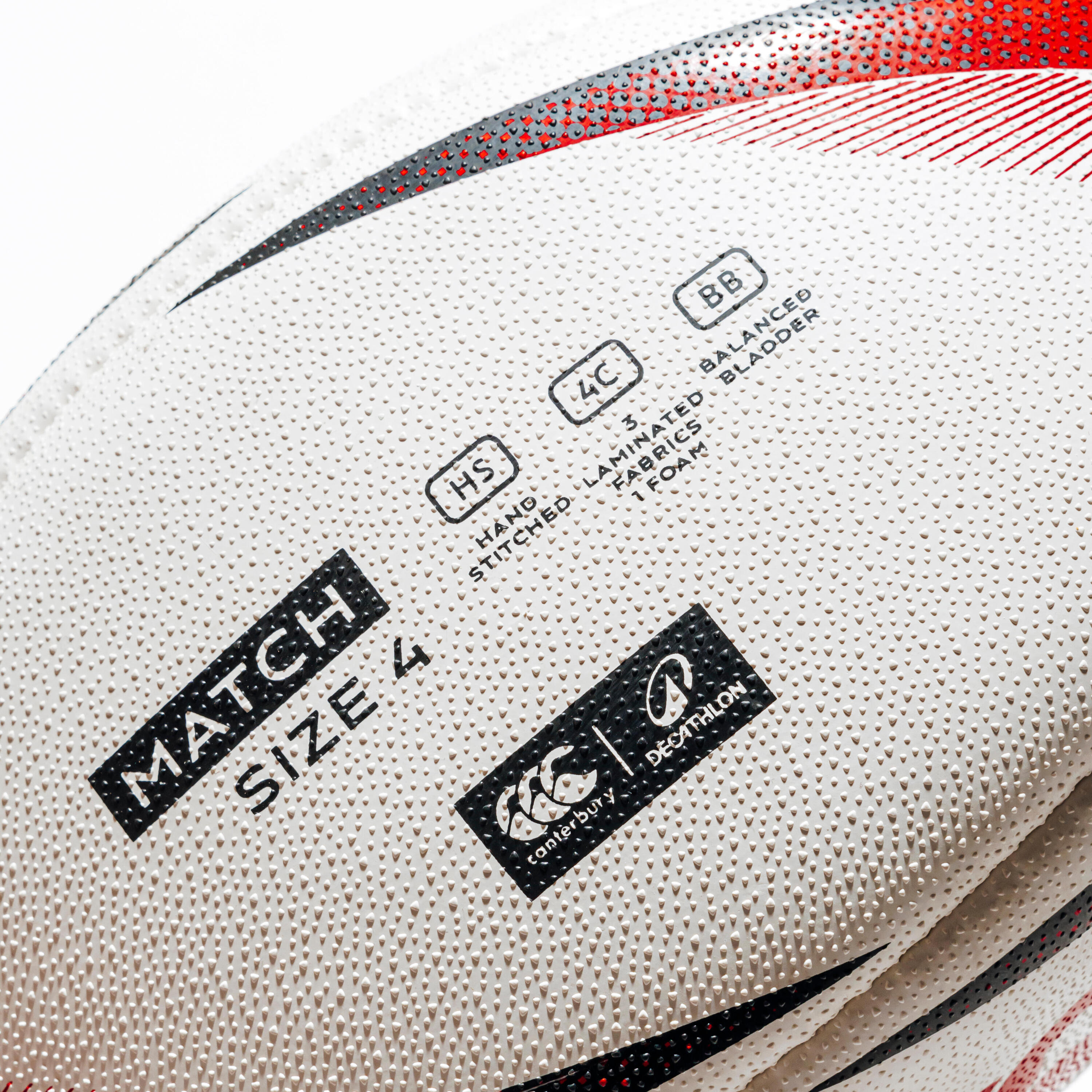 Ballon de rugby de match taille 4, Decathlon | Canterbury rouge 7/11