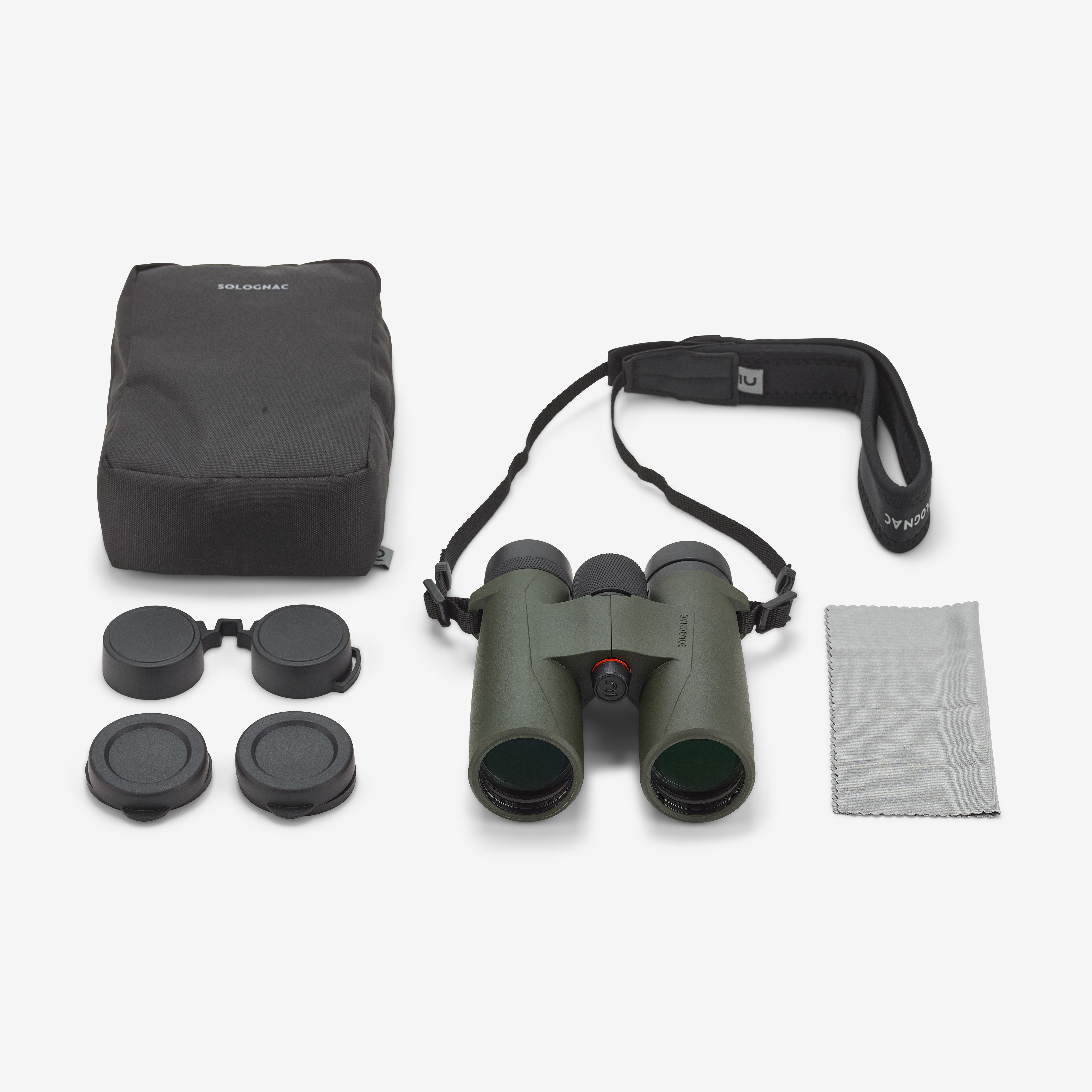 Jumelles de chasse étanches 10x42 - 500 kaki - SOLOGNAC