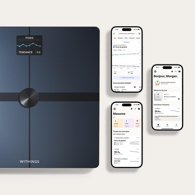 Cântar inteligent avansat compoziție corporală Body Smart Negru