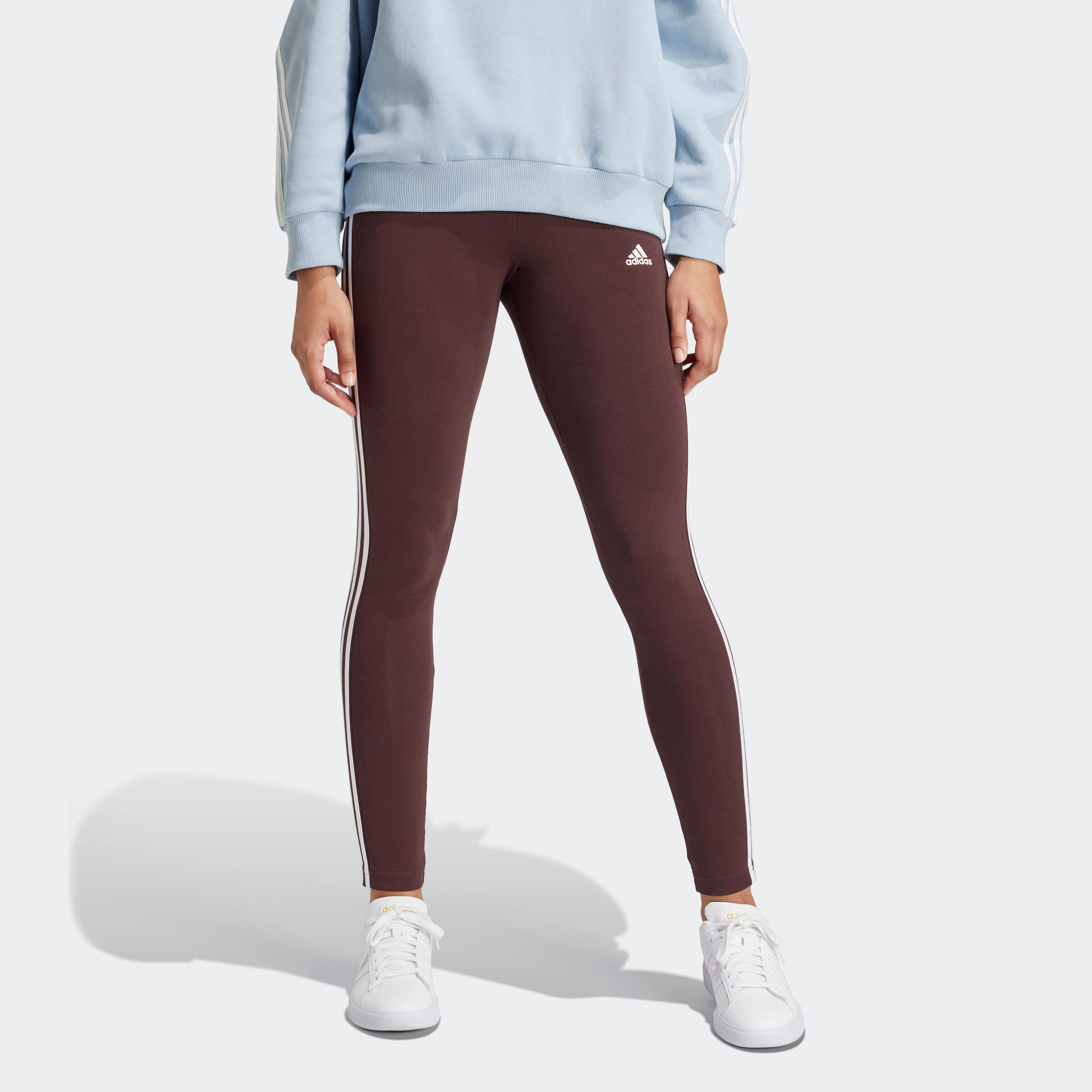 Legging imprimé 3 bandes Adidas femme - marron 5/6