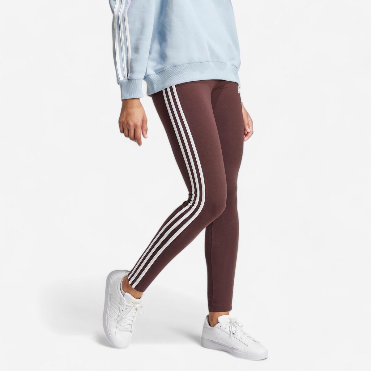 Legging imprimé 3 bandes Adidas femme - marron
