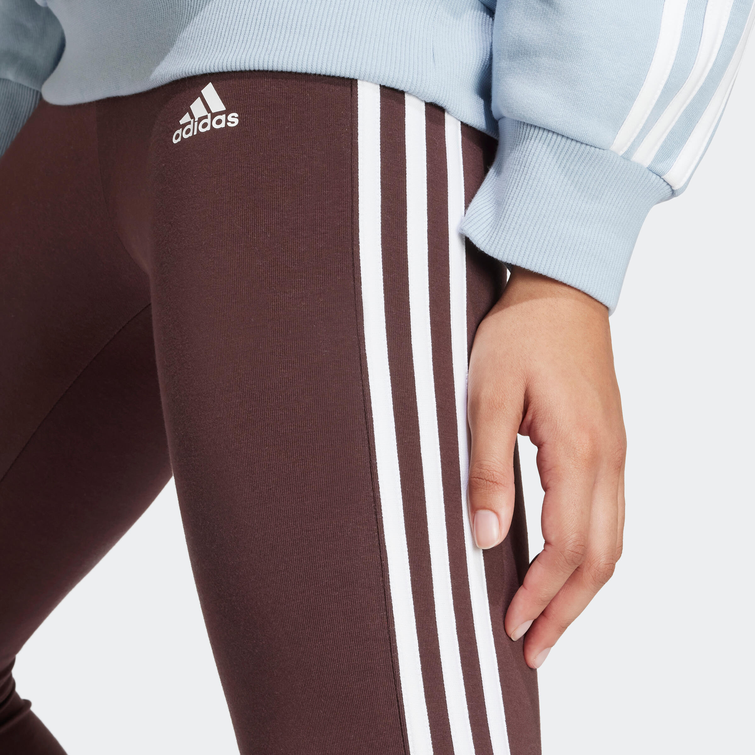 Legging imprimé 3 bandes Adidas femme - marron 2/6