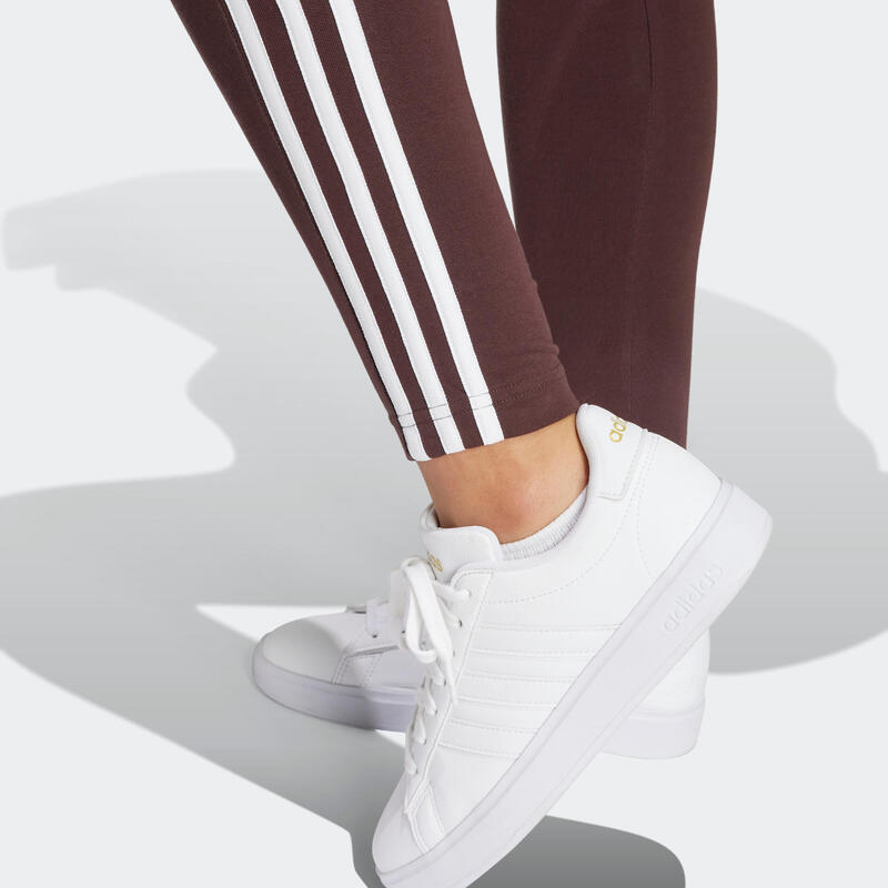 Legging imprimé 3 bandes Adidas femme - marron