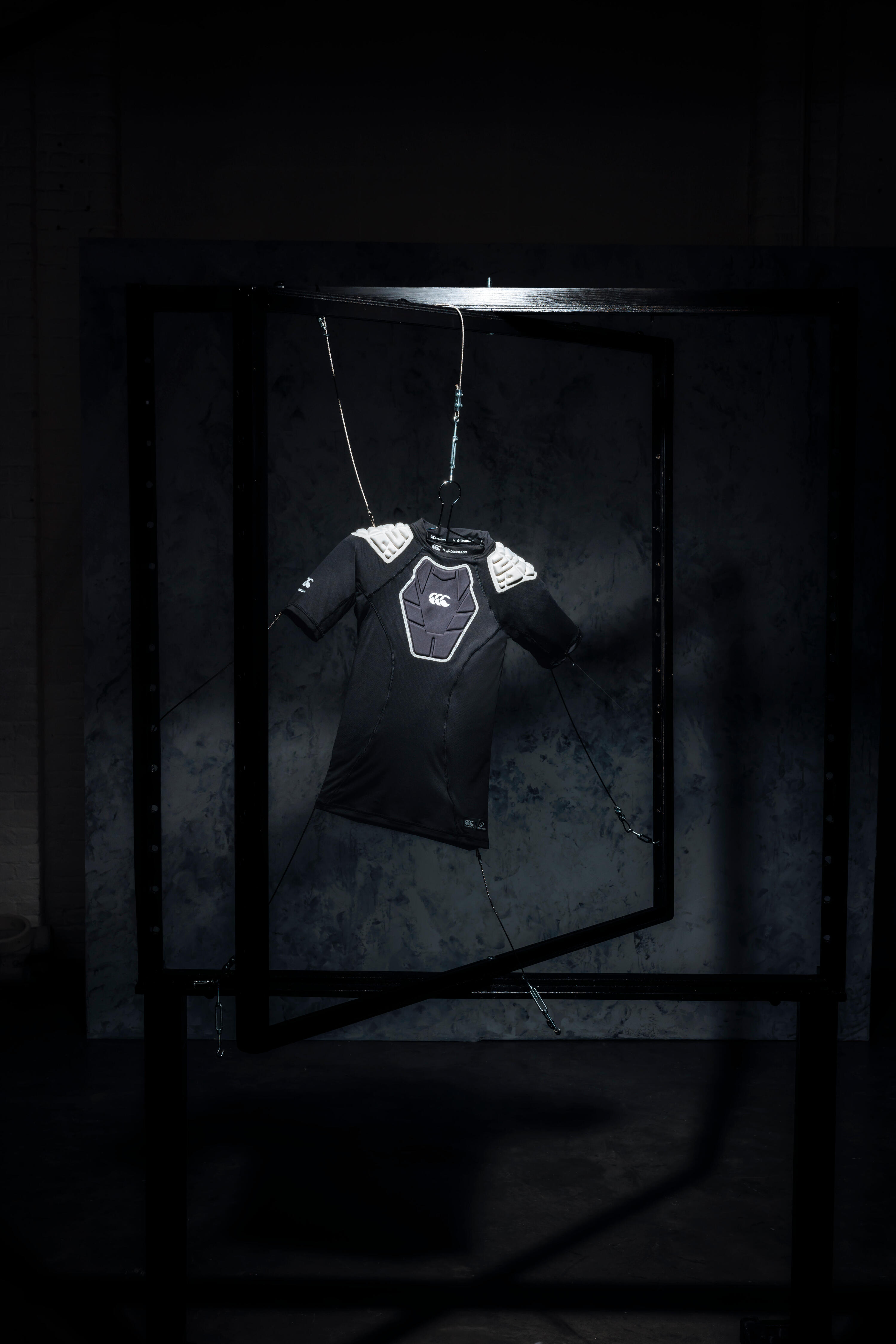 Damen/Herren Rugby Schulterschutz - R500 Decathlon Canterbury schwarz 5/12