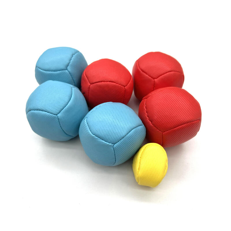 Jeu De Pétanque D'intérieur La Mondiale – 6 Boules Souples Effet Cuir + Cochonnet + Sac – Pour Toute La Famille